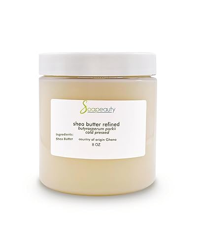 Soapeauty Manteca de karité africana refinada 100% pura, prensada en frío, sin olor, humectante pura para piel y cabello, procedente de Ghana, 8