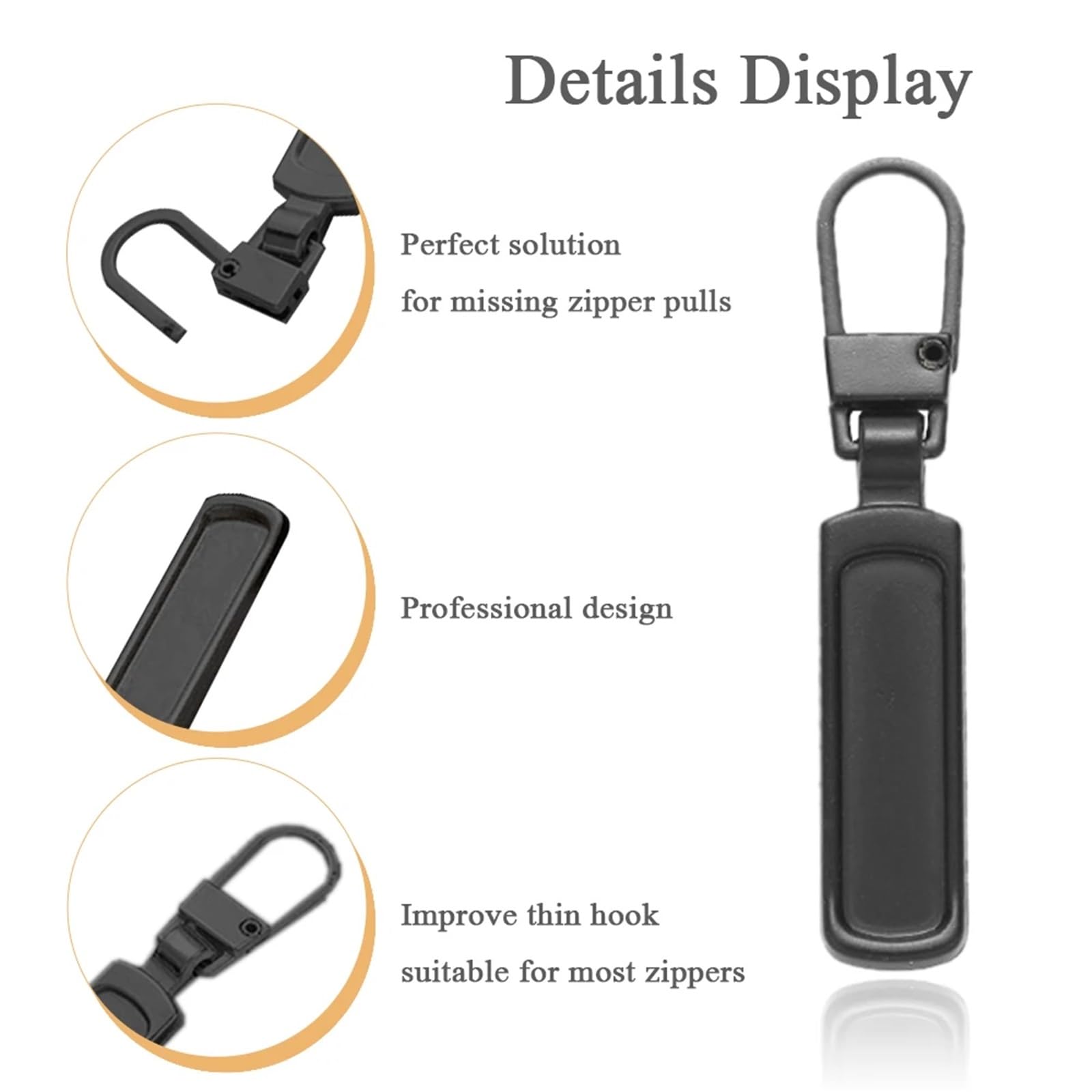 Tirador de cremallera desmontable Pestaña repuesto Deslizadores Kit reparación cabeza for maletas Equipaje Mochilas Bolsos Abrigos Reemplazo tirador(Gray,8 Pcs)