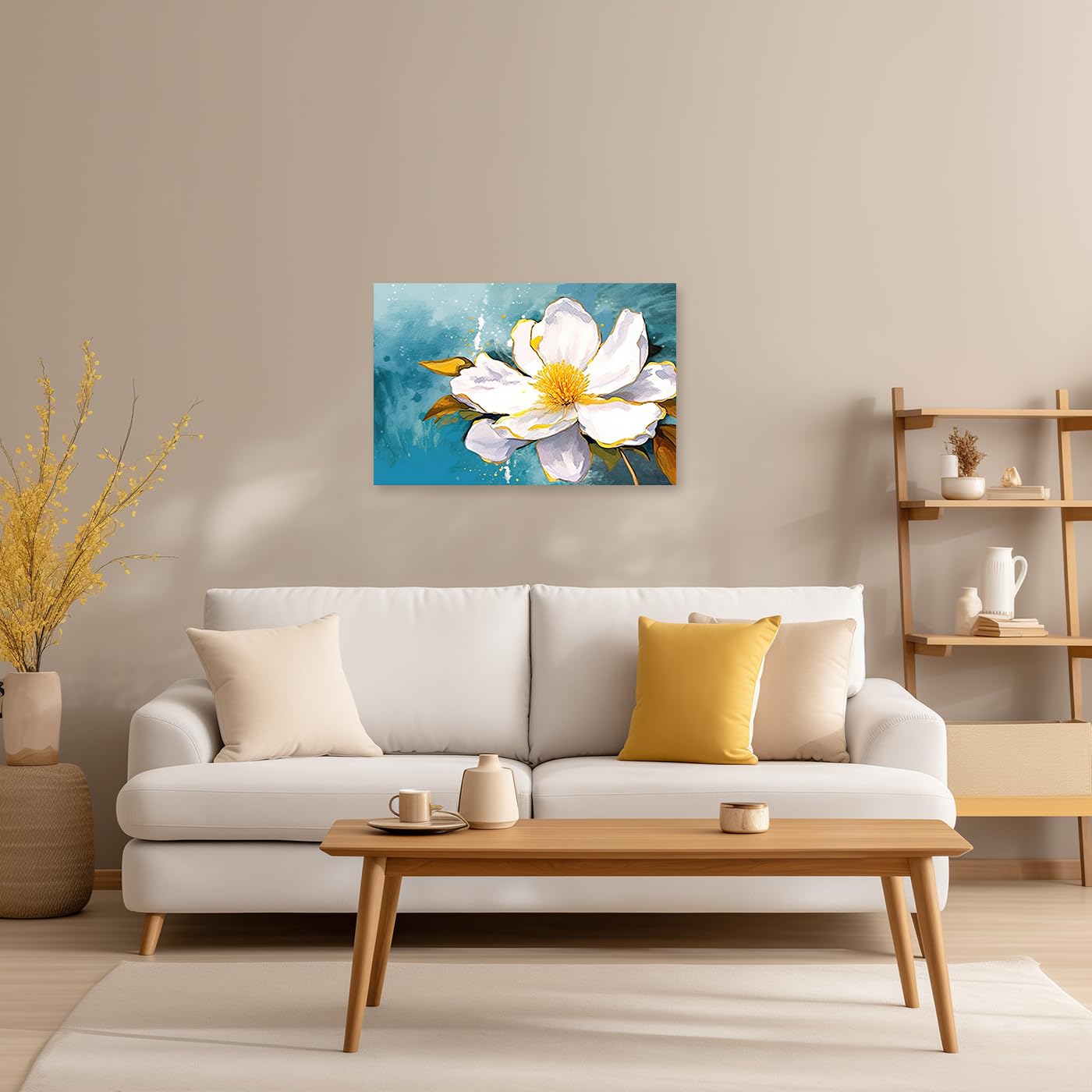 SERIMINO Pfingstrosen-Leinwandbild – Abstraktes Blumen-Kunstwerk Für Wohnzimmer, 3-teilig