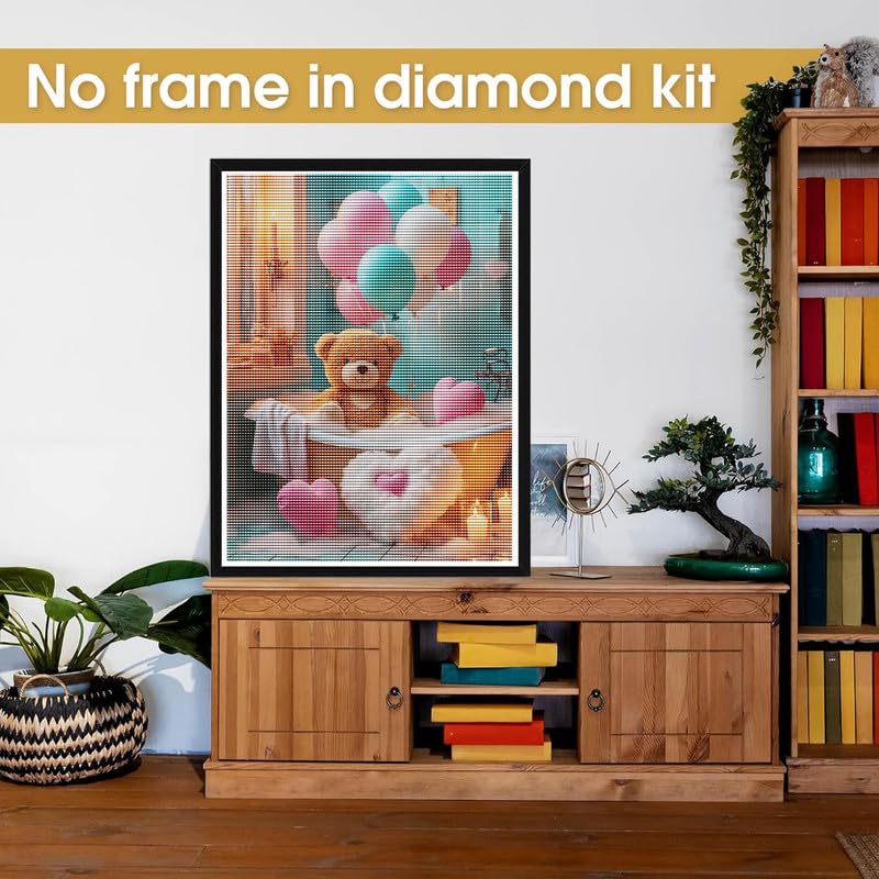 Figured'Art Diamond Painting con telaio Art 5D kit completo 40x50cm Tela già Incorniciata - Diamonds Quadrati - Canguro Astratto Colorato - Pittura Diamante - Attività Creativa per Adulti