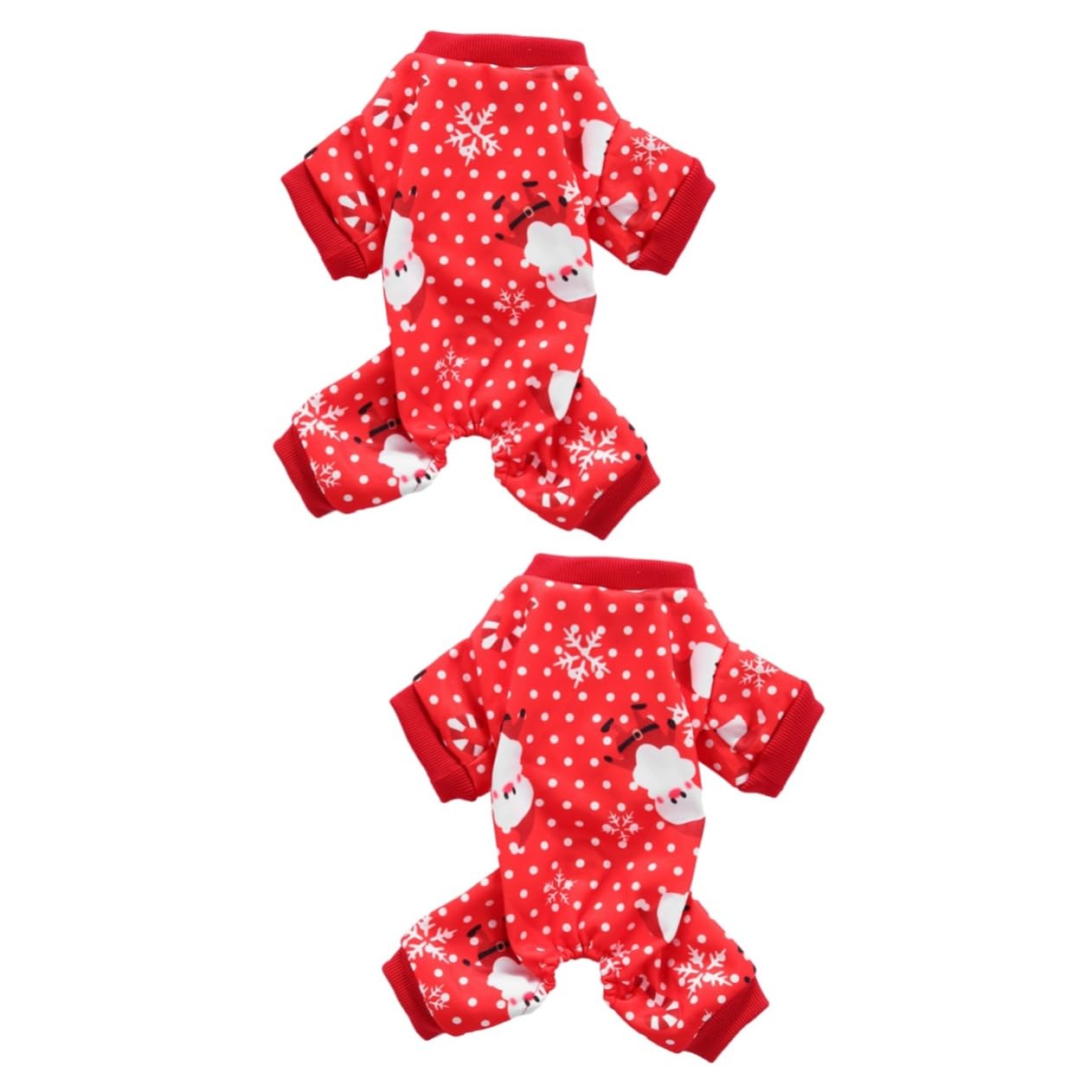 HMJGDHX 2 Pezzi Vestito Natalizio per Cani Tuta Invernale per Animali Domestici Design Confortevole Vestiti per Animali Domestici Rossi per la Stagione Fredda