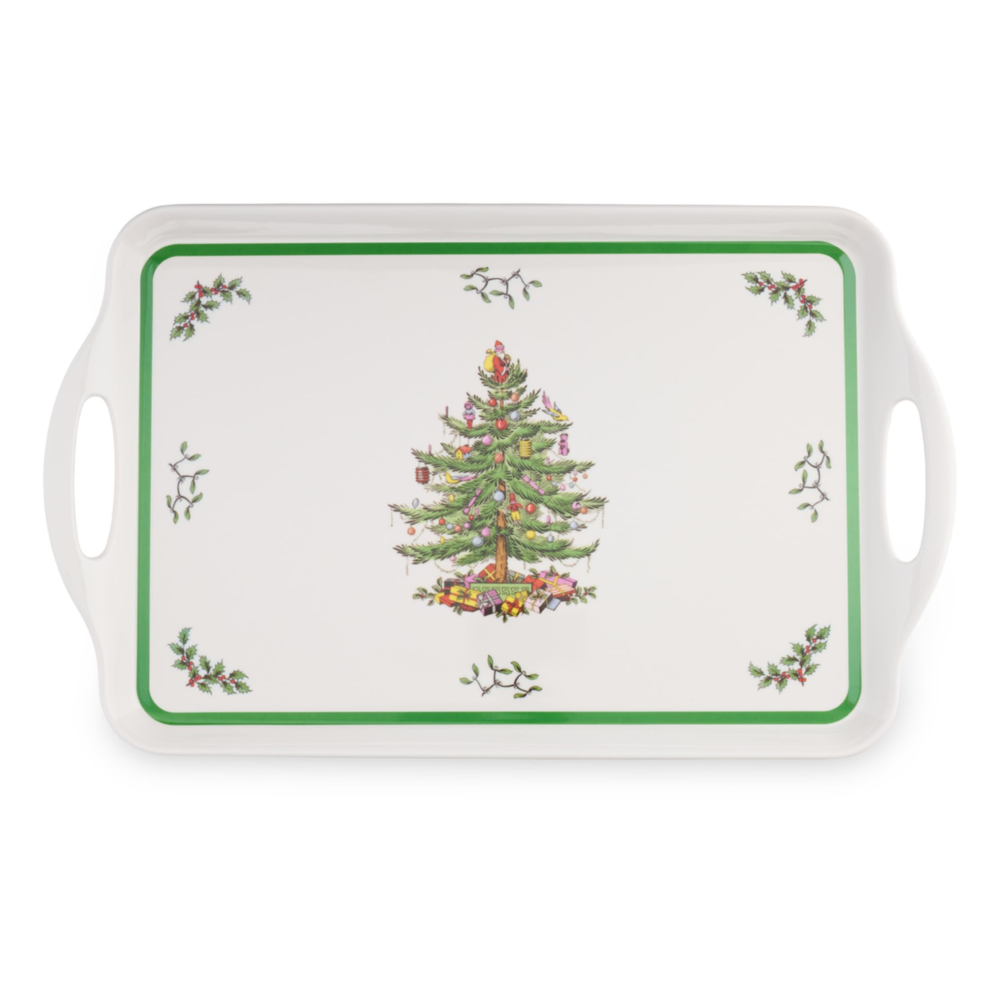 Spode Christmas Tree Melamine Serving Tray with Handles, 19-1/4-Inch
