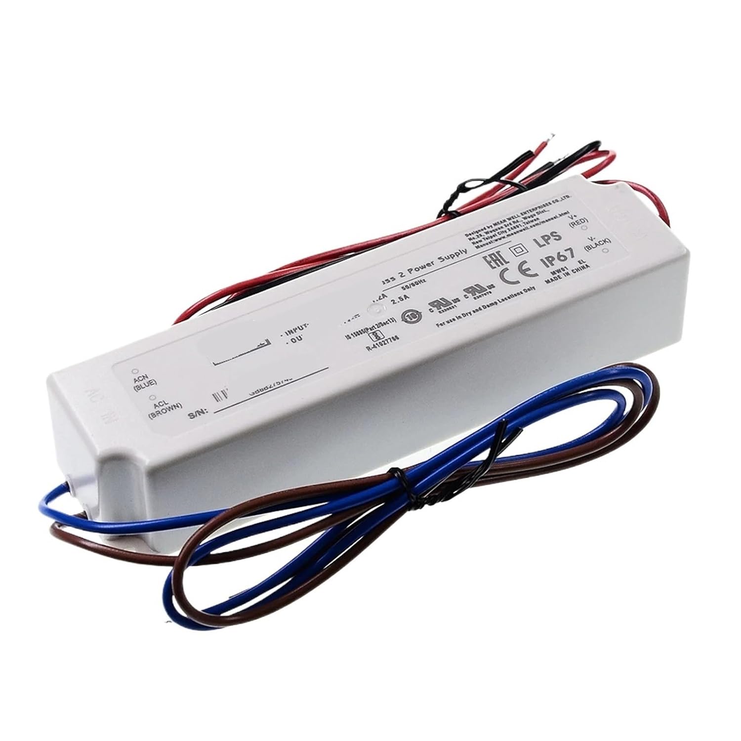 LPV-60 DC5V40W 12V 15V 24V 36V48V60W IP67 LED Lighting Transformer Constant Voltage Power Supply(LPV-60-12)