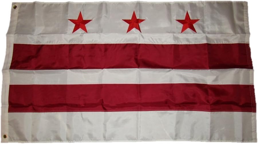 3x5 Embroidered Washington D.C. District of Columbia 210D Nylon Flag 3'x5'