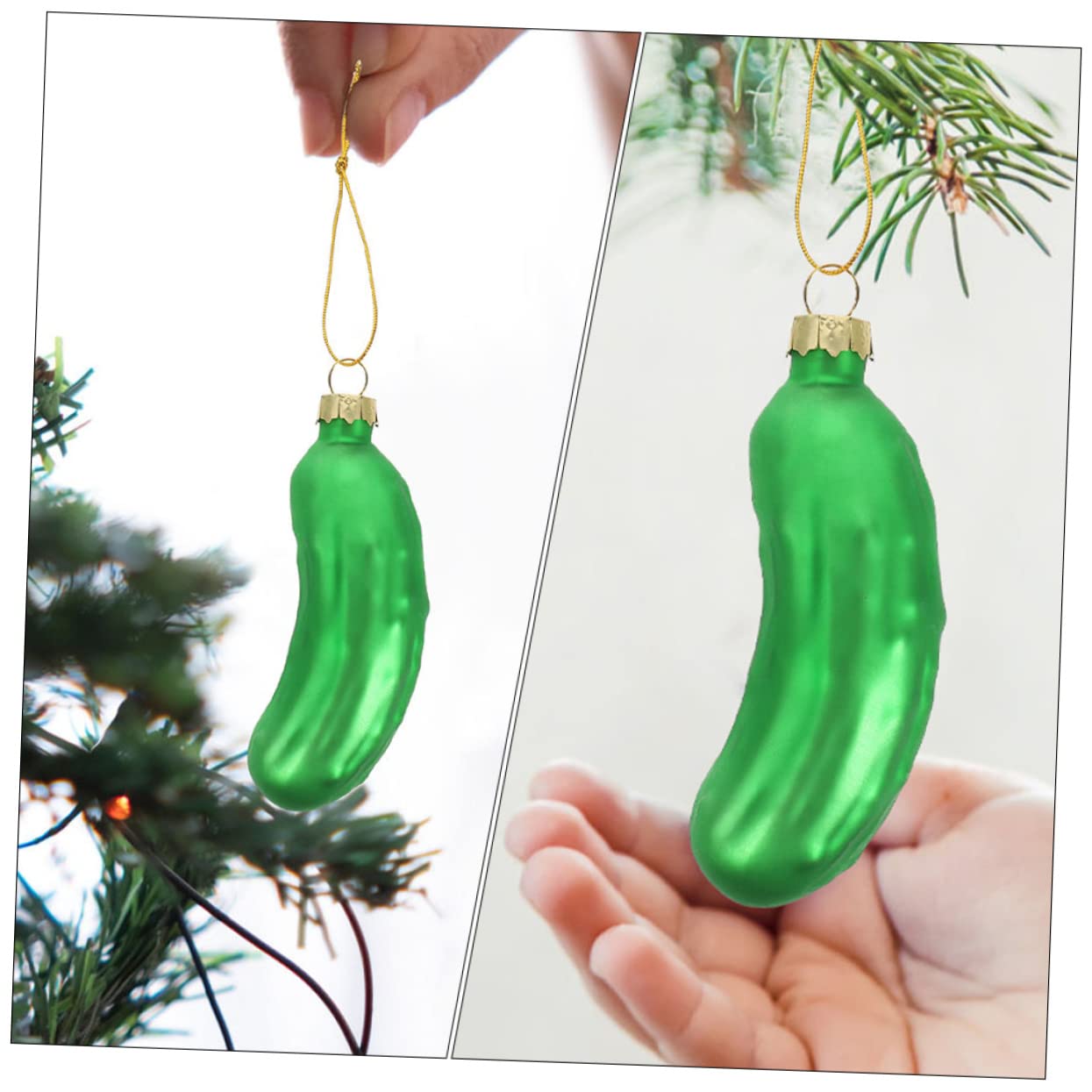 Zerodeko 18pezzi Pendenti Di Cetriolo Decorazione Realistica Per Albero Di Natale e Portachiavi Accessorio Festivo Per Decorare Casa e Tavolo