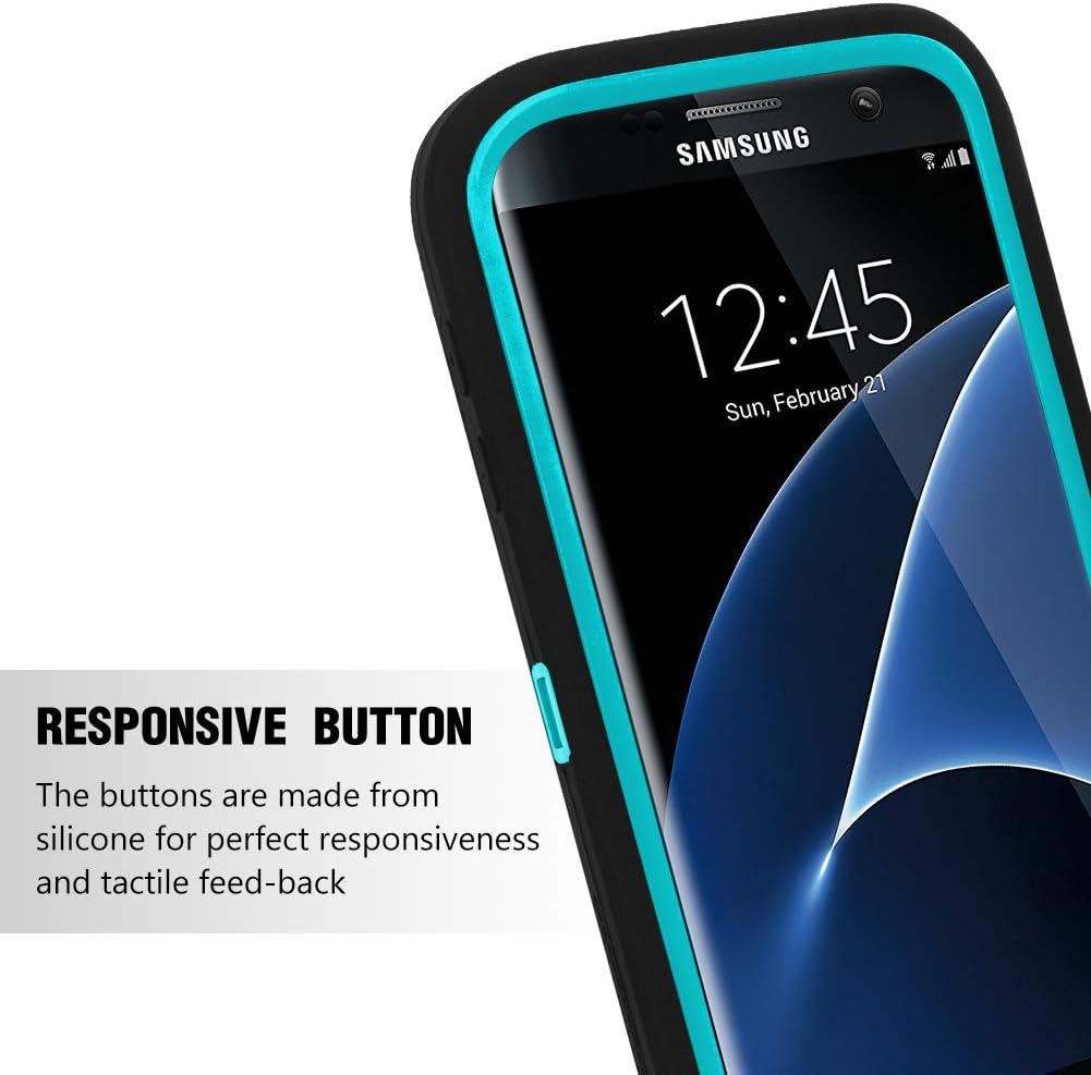 Samsung Galaxy S7 Edge Case, Galaxy S7 Edge Case, SENON Slim-fit Shockproof Anti-Scratch Anti-Fingerprint Kickstand Protective Case Cover for Samsung Galaxy S7 Edge (Dark Blue)