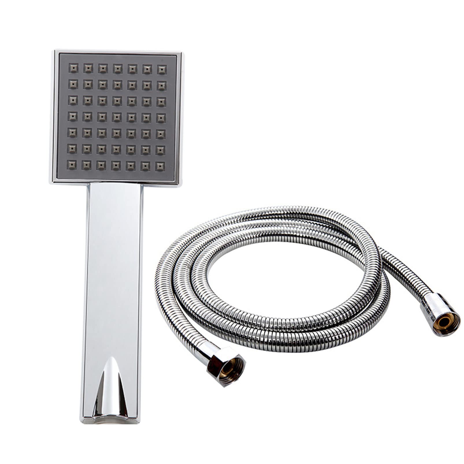 URINGO Square High Pressure Shower Head, 3-Setting Shower Head Kit with 1.5m Hose, Hand-Held Shower Head with Spray Mode Built-in Powerful Jet to Clean Tub, Tile & Pet