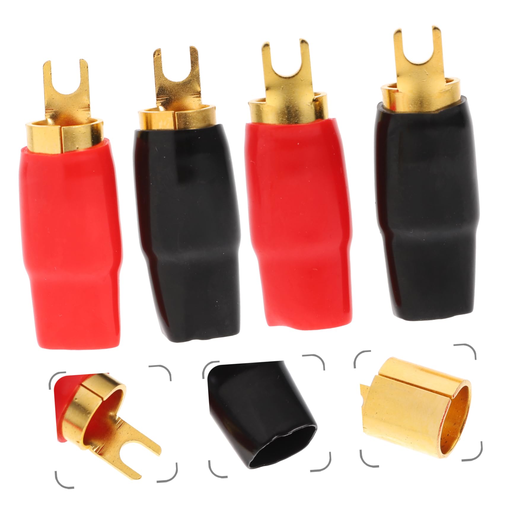 VILLFUL 2 Pairs Spade Terminal Speaker Wire Connector Crimp Connectors Wire Connectors Automotive Crimpable Terminal Crimp Terminals Ferrule Crimp Terminals Connectors Crimp Barrier Spades