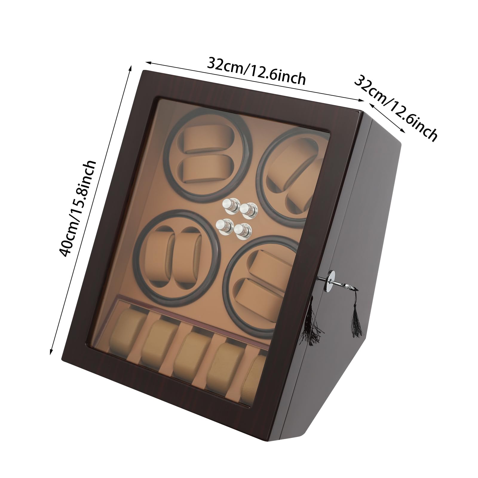 AGULIUM Watch Winder for Automatic Watches, 8 Winding & 5 Storage, 4 Rotation Mode, Automatic Watch Winder Box with Quiet Motor and LED Light, Rotating Watches Winders Case Spinner