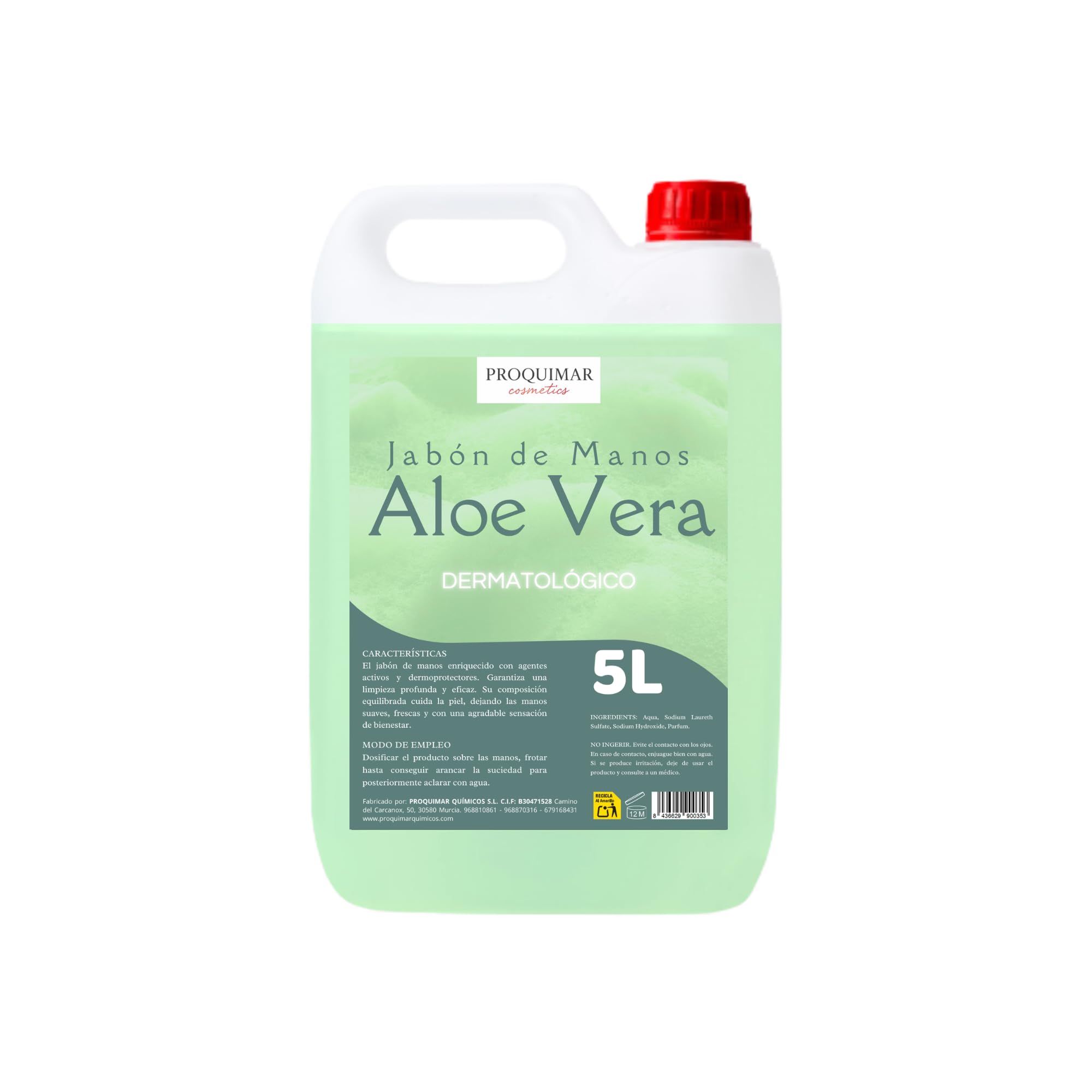 Jabón de Manos – Gama de Aromas, Limpieza Suave para Uso Diario, Hidratación Total, Aroma Duradero, 5000 ml (Aloe Vera)
