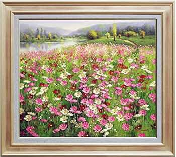 Amazon | 宮本直介 『コスモスの詩』 油絵・油彩画 F10(10号) | ノー