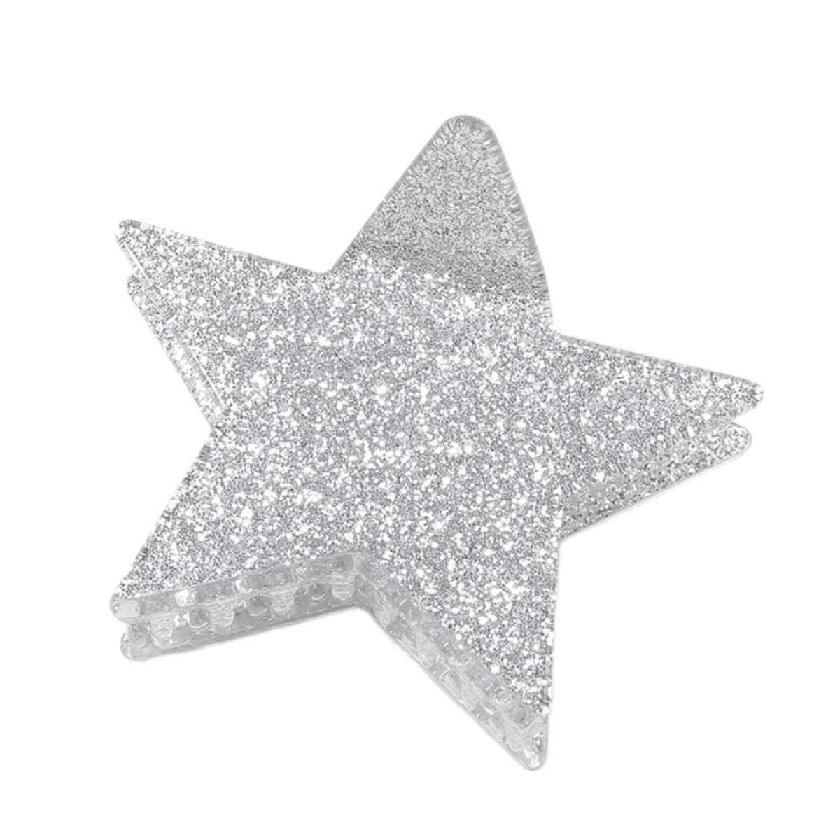 Star Hair Clip,Acetate Hair Claw,Small Hair Clips for Women,Pack of 2,Grey