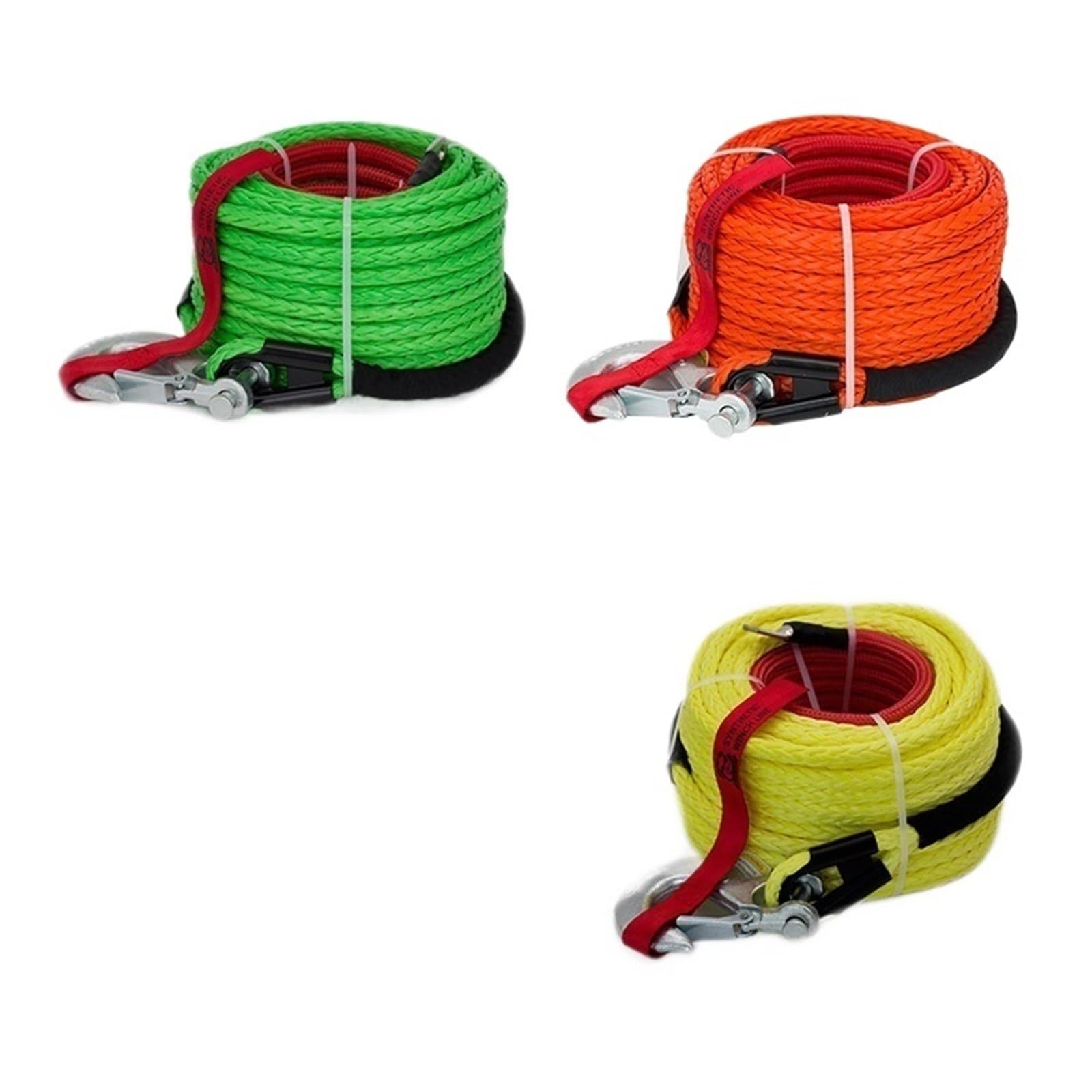 pour Voiture, Camion, remorque, SUV Corde de treuil synthétique 12 mm x 25 m avec Gaine de Protection for camions, 4x4 et véhicules Tout-Terrain. Accessoire de treuil(Green_12MMX25M)