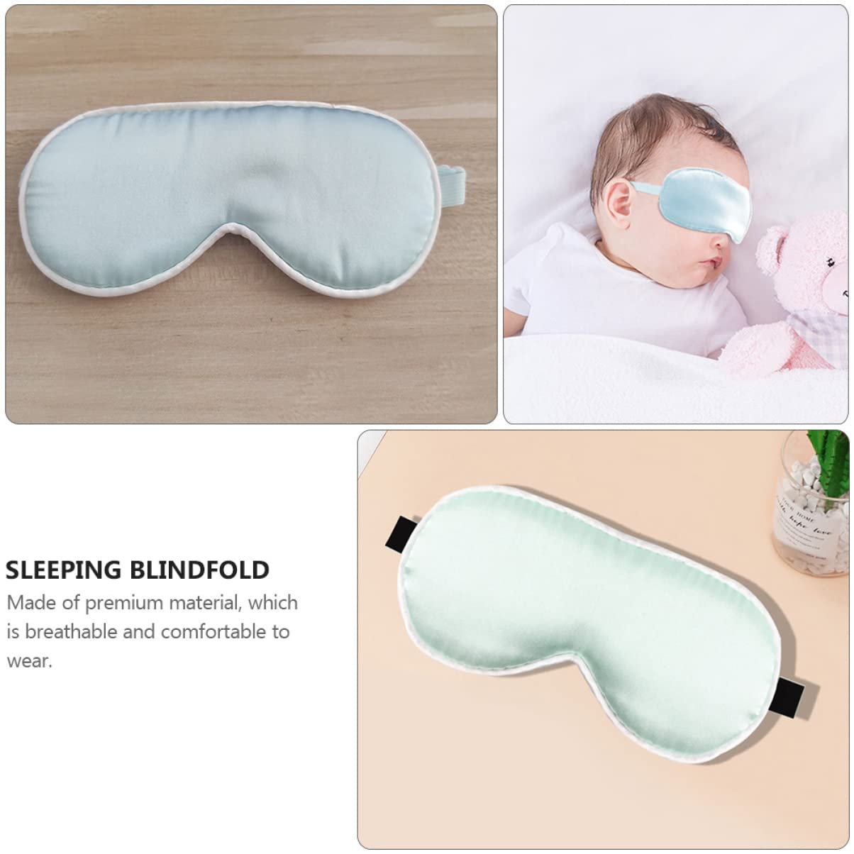 FRCOLOR 5St Brille Auge Seide Schläfer Blackout sensorisch eye mask eyemask eyepatch für Schlafmaske für Neugeborene Schlafmaske für Babys Sky-blue