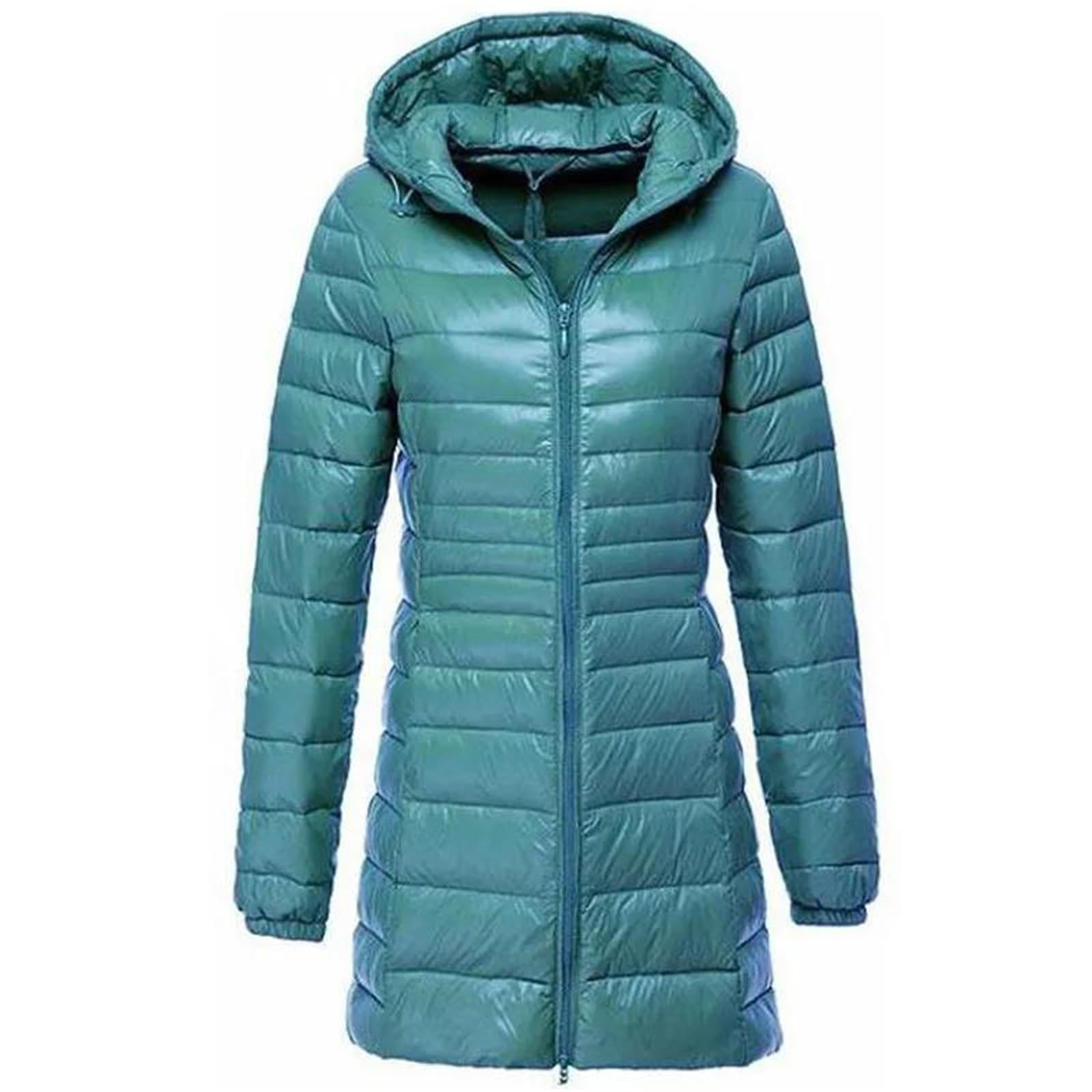 Piumino Lungo Da Donna Piumino D'anatra Con Cappuccio Piumino Invernale Portatile