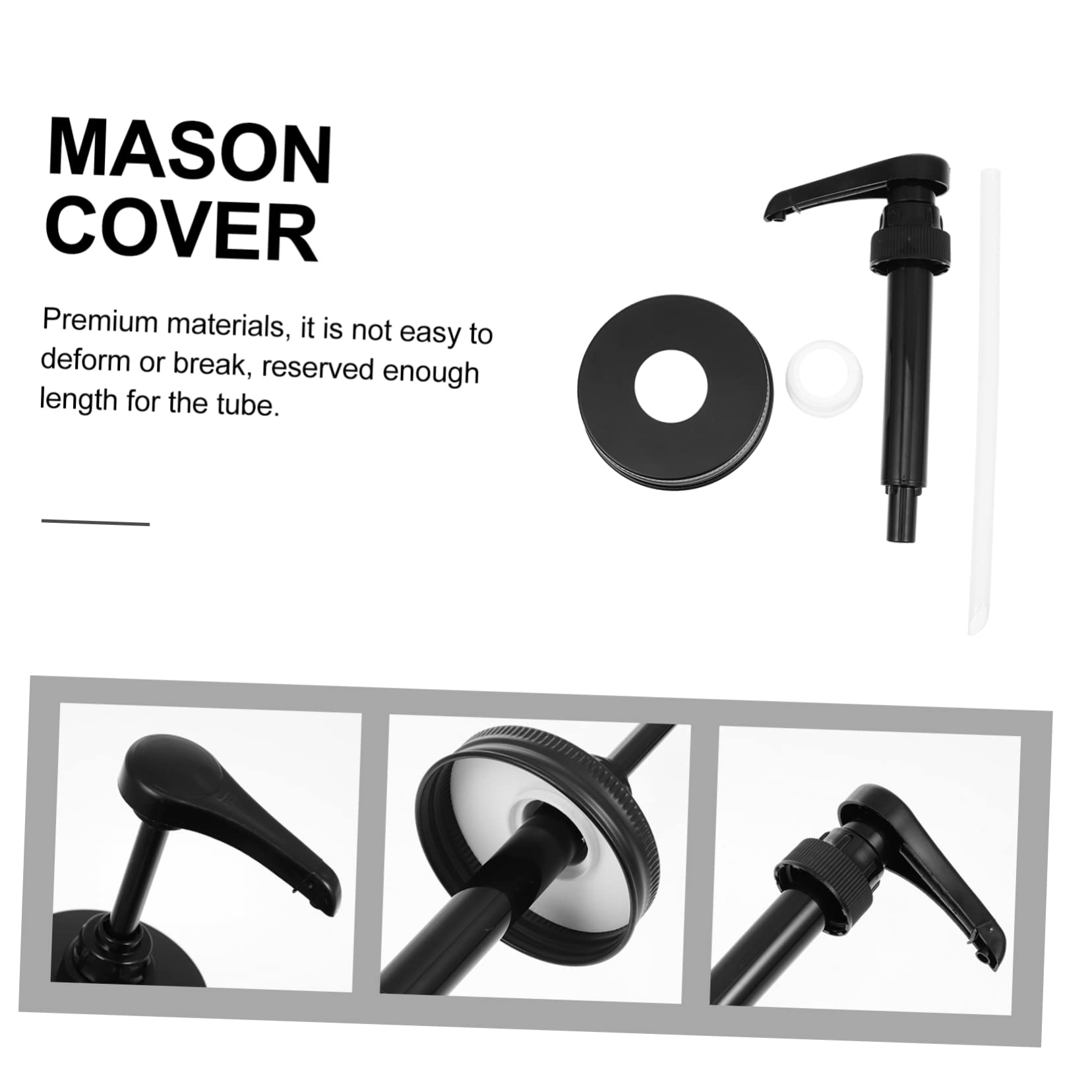 Cabilock Honey Dispenser Syrup Dispensing Pump Dispensers Pumps Squeeze Honey Pump Kitchen Syrup Pump Honey Pump Dispenser Quantitative Pump Bottle Pump Black Plastic