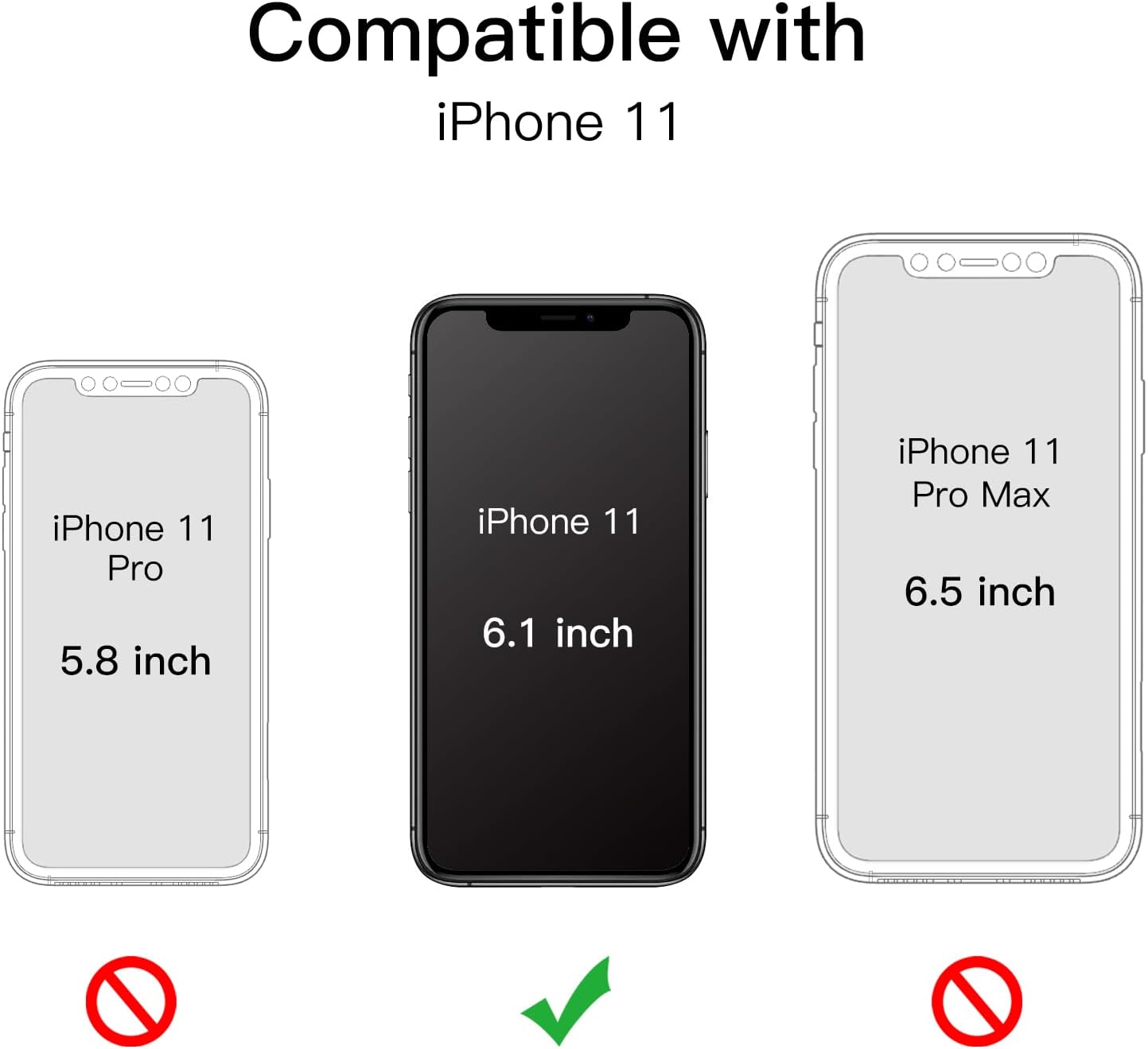 JETech Case for iPhone 11 6.1 Inch with Built-in Screen Protector Anti-Scratch, 360 Degree Full Body Rugged Phone Cover Clear Back (Red)