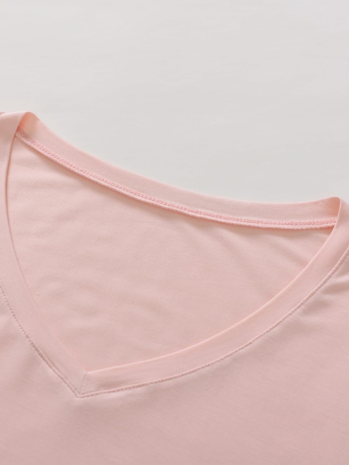 Latuza Women's Bamboo Viscose Pajama Tops V Neck Sleep Shirt 2 Pack - Image 5