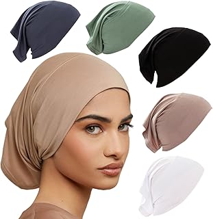 HONPOLO Hijab Caps 5 Pack Modall Silky Cotton Underscarves