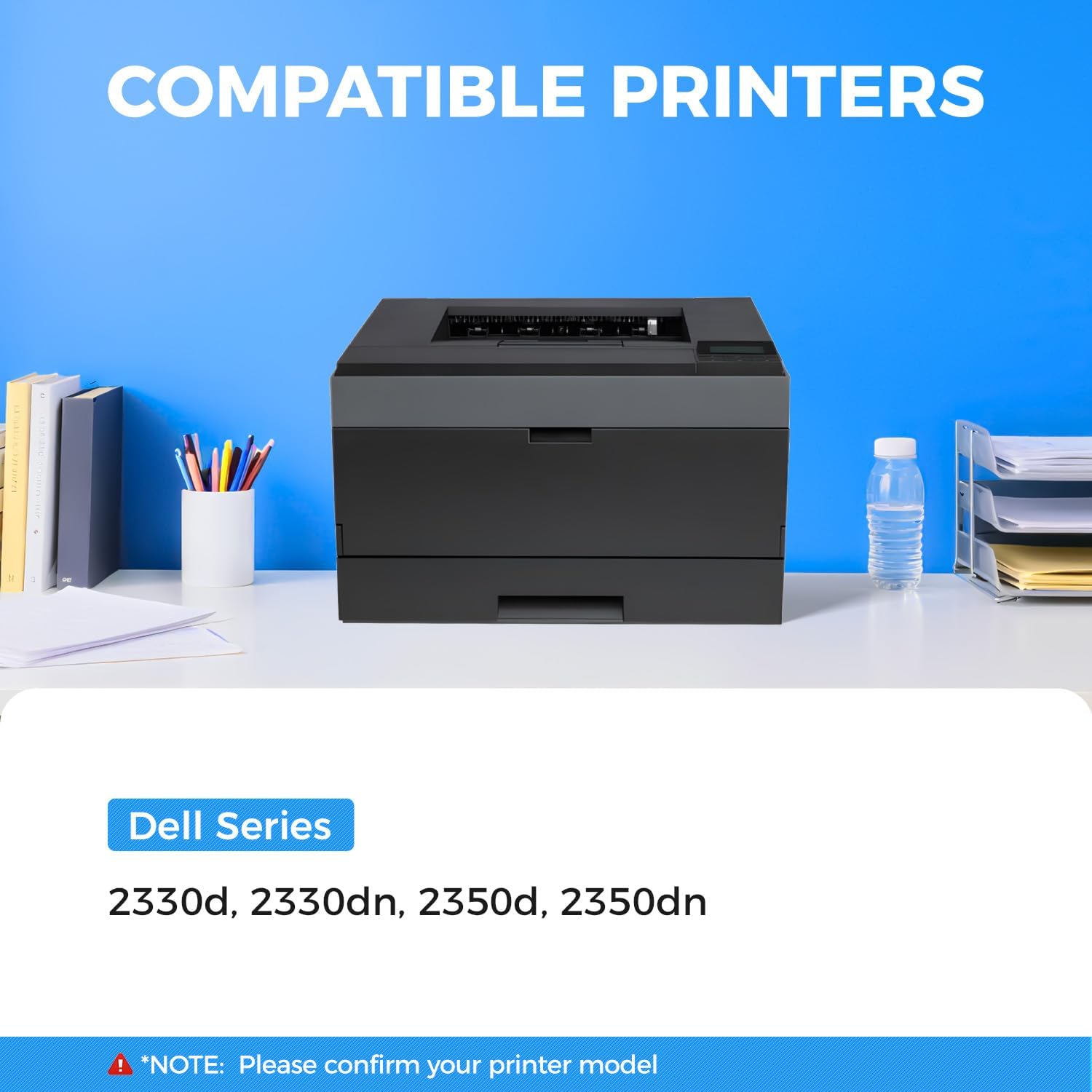 KingKJ PK492 Black Toner Cartridge 2-Pack High Yield Replacement for Dell 2330 2350 PK492 Toner Compatible with Dell 2330d 2330dn 2350d 2350dn Laser Printer Ink All-in-One Copier Copy（2,000 Pages）