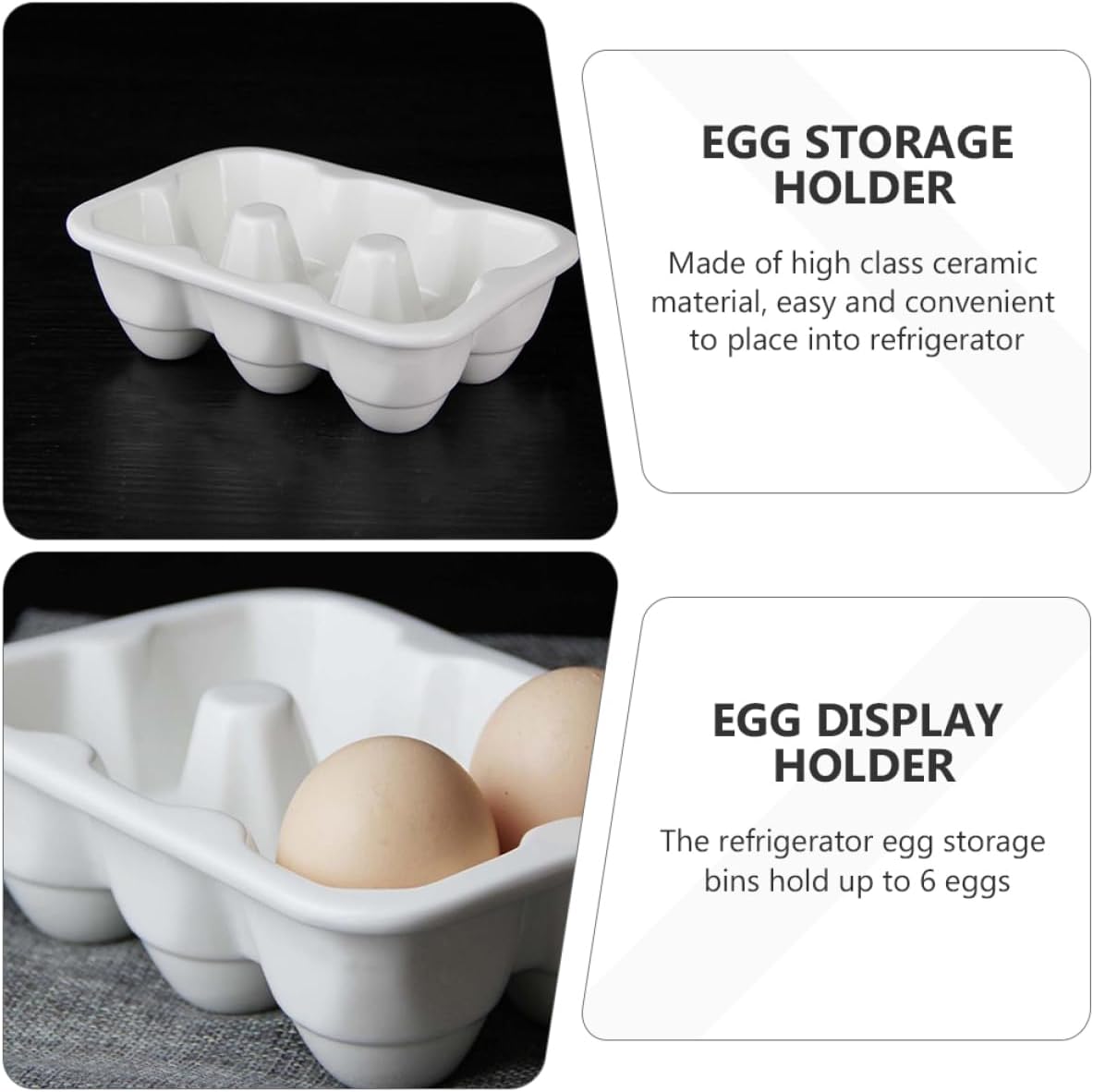 6grids Saving Container Holder for Refrigerator Groove Design Easy to Clean Kitchen Storage