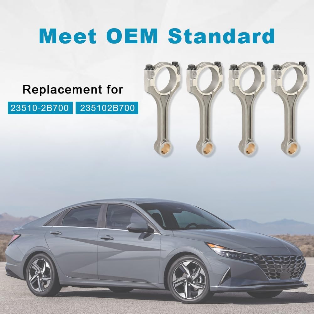 JDMON Engine Connecting Rod Replacement for Kia Optima Soul Hyundai Kona Elantra GT 2017-2021, Forte5 Sonata Veloster 2014-2021, Tucson Forte Koup 2016-2018 1.6L L4 Turbo Replacement for 23510-2B700