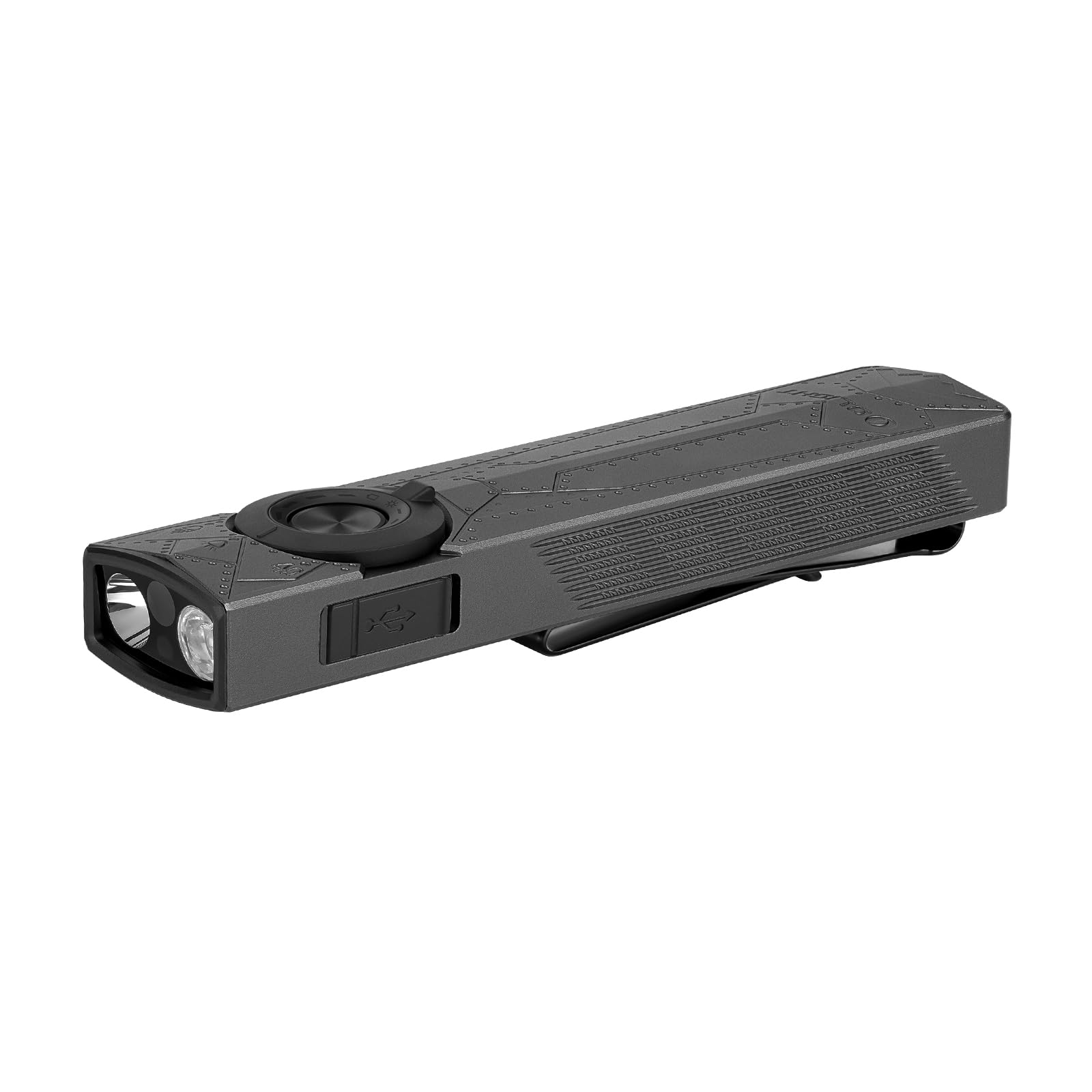 OLIGHT ArkPro 1,500 Lumens Flat Torch with Pure Flood, Spotlight, UV and Green Light, Rechargeable with Dual Charging Options for Outdoors, Detection, Pointing (Phantom Squadron, CW)