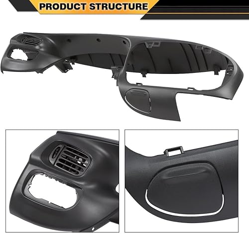 Miniatura 4 de Bisel de tablero gris grafito compatible con Ford F150 1997-2003. Compatible con Ford Expedition 1997-2003