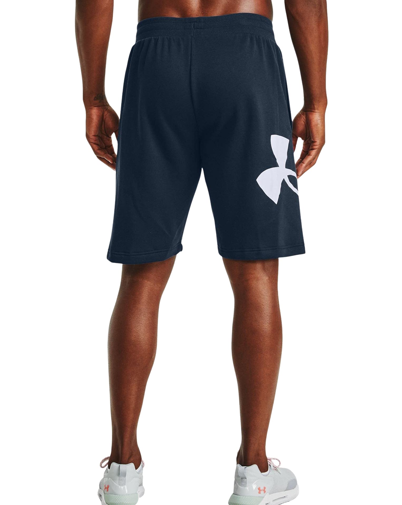 Under Armour Men's Rival Fleece Logo Shorts (Academy/White - 408, Small)