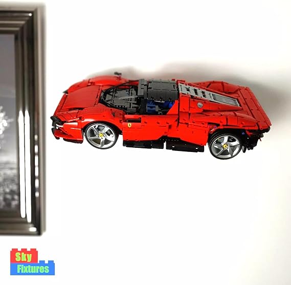Wall mount compatible with Lego Technic Ferrari Daytona SP3 42143 | Display your model securely | Heavy Duty stainless steel | Car NOT included