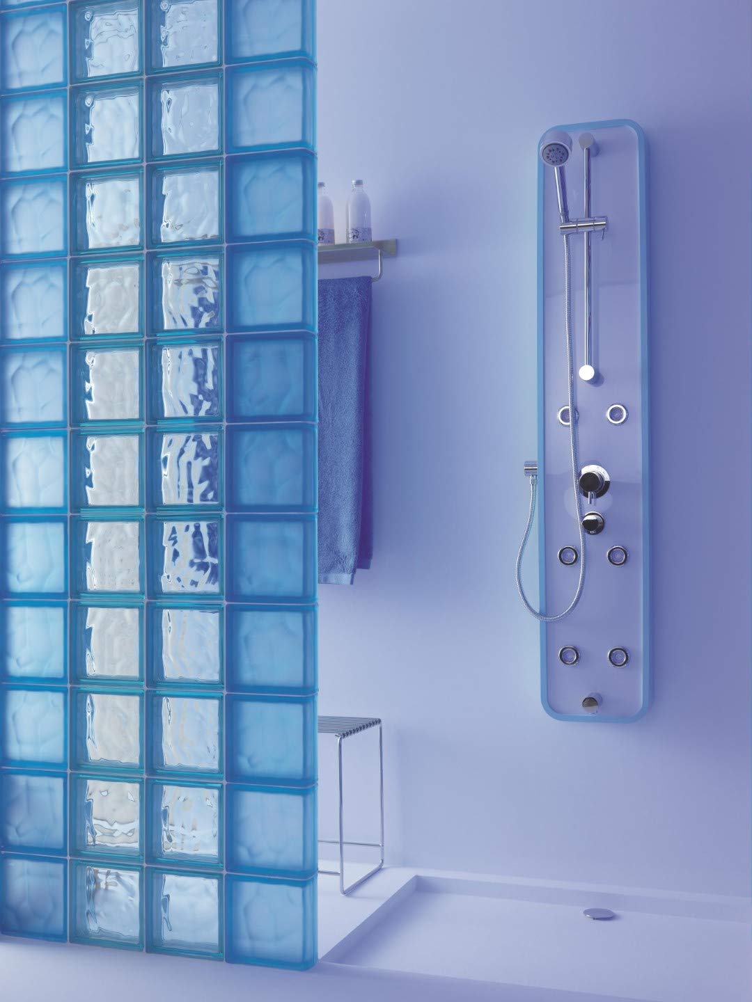 Vitrobrique bleu ondulé pur bleu clair 19x19x8-6 pièces