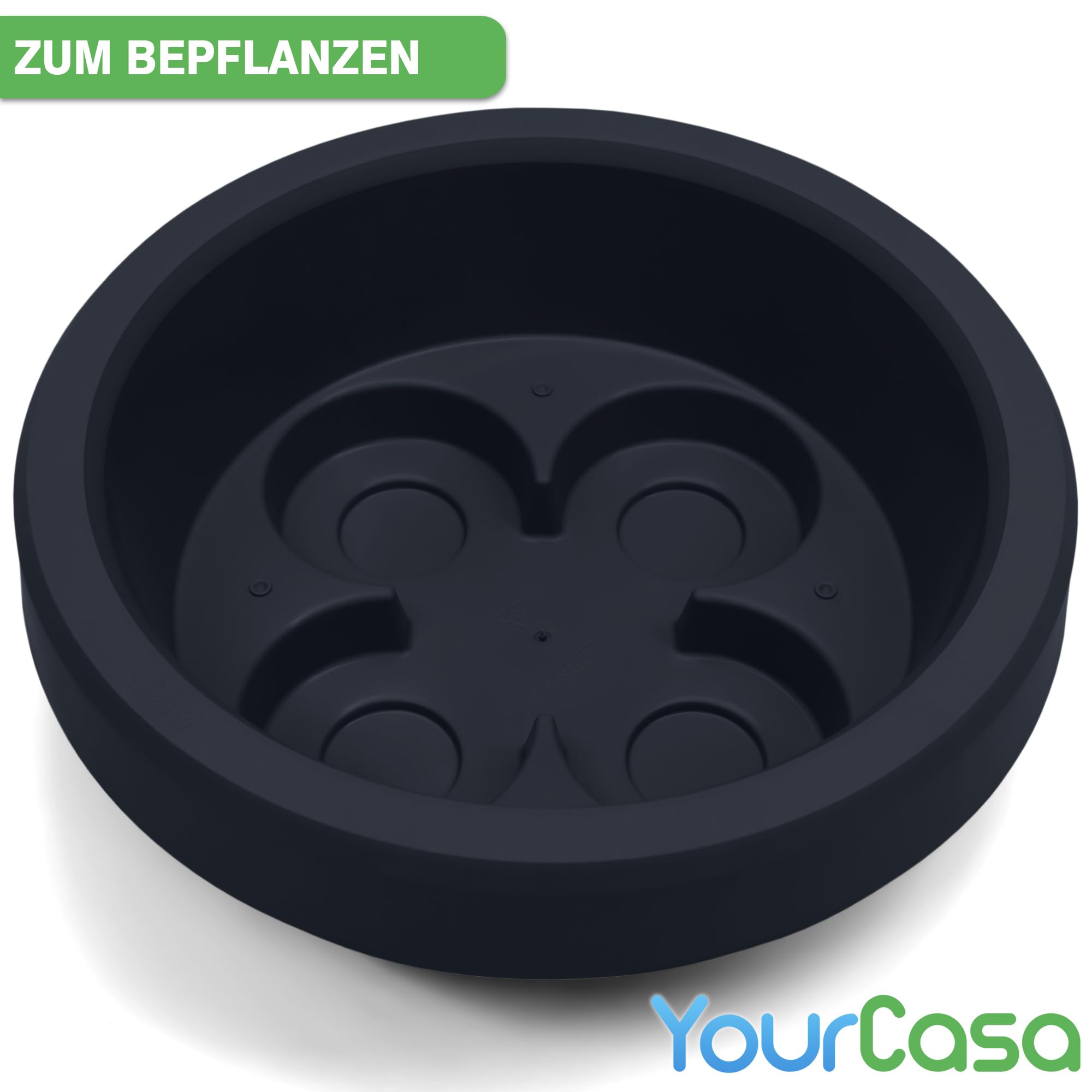 YourCasa Regentonne 240 Liter [RainCatcher] Messing Wasserhahn & Deckel - Regenfass Frostsicher aus Kunststoff - Regenwassertonne - Regenwassertank Garten Wassertank Regensammler Wasserfass (Graphite)