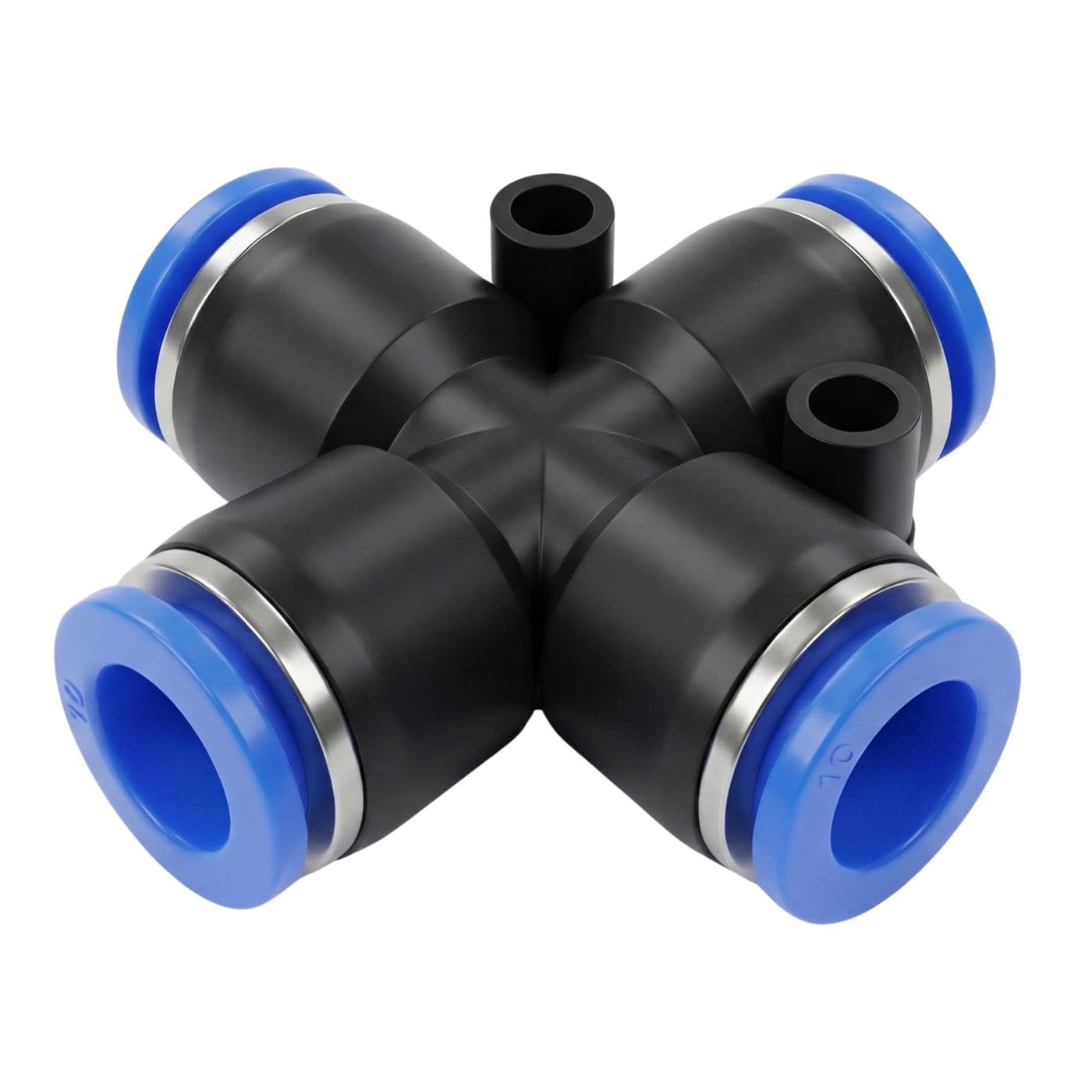 Connecteur pneumatique en croix 10mm Lumonic en PU pour tuyau air comprimé