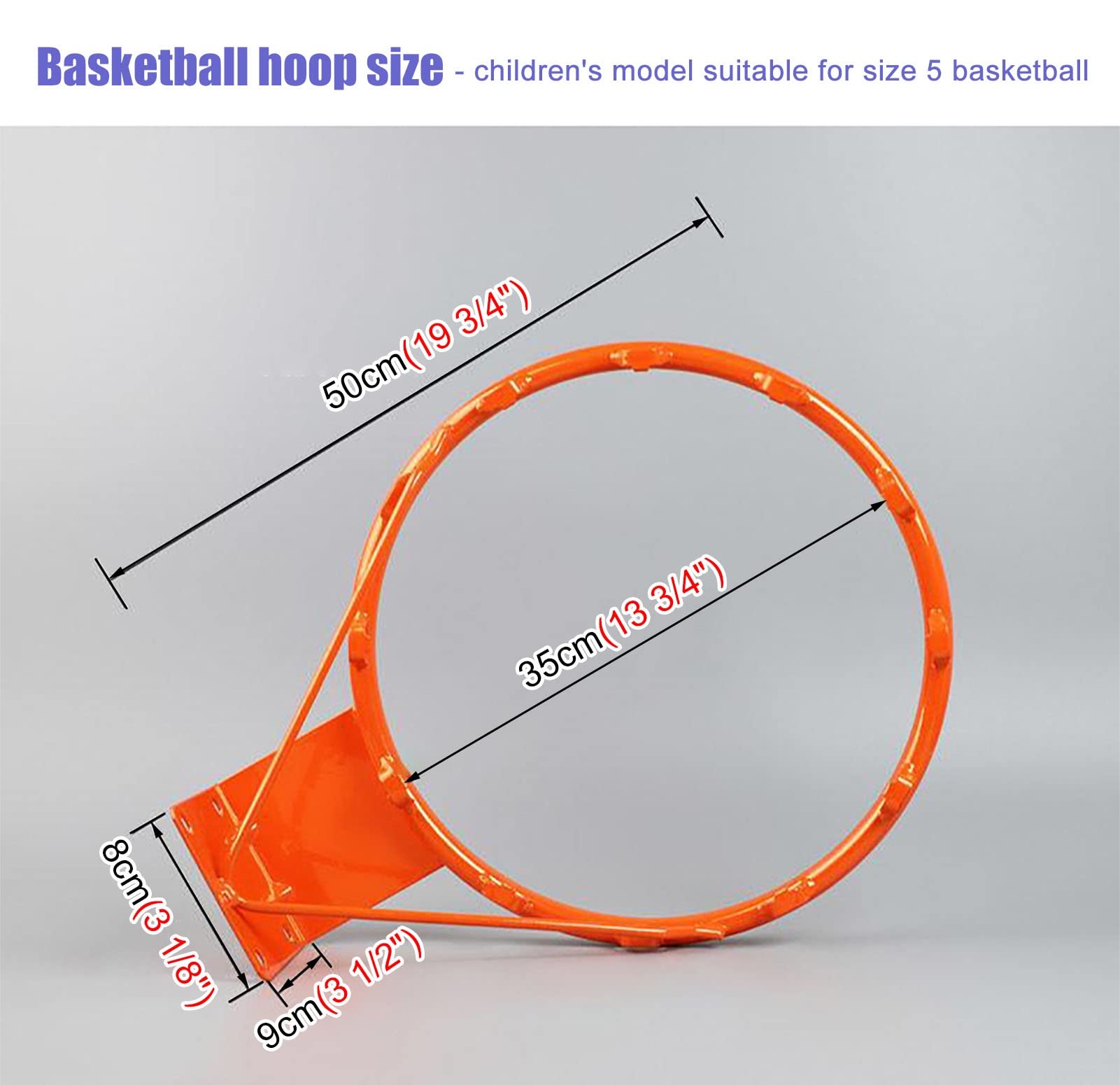 Canestro da basket per recinzione/albero/palo, da parete, con cinghie regolabili e rete in nylon, kit da basket per esterni