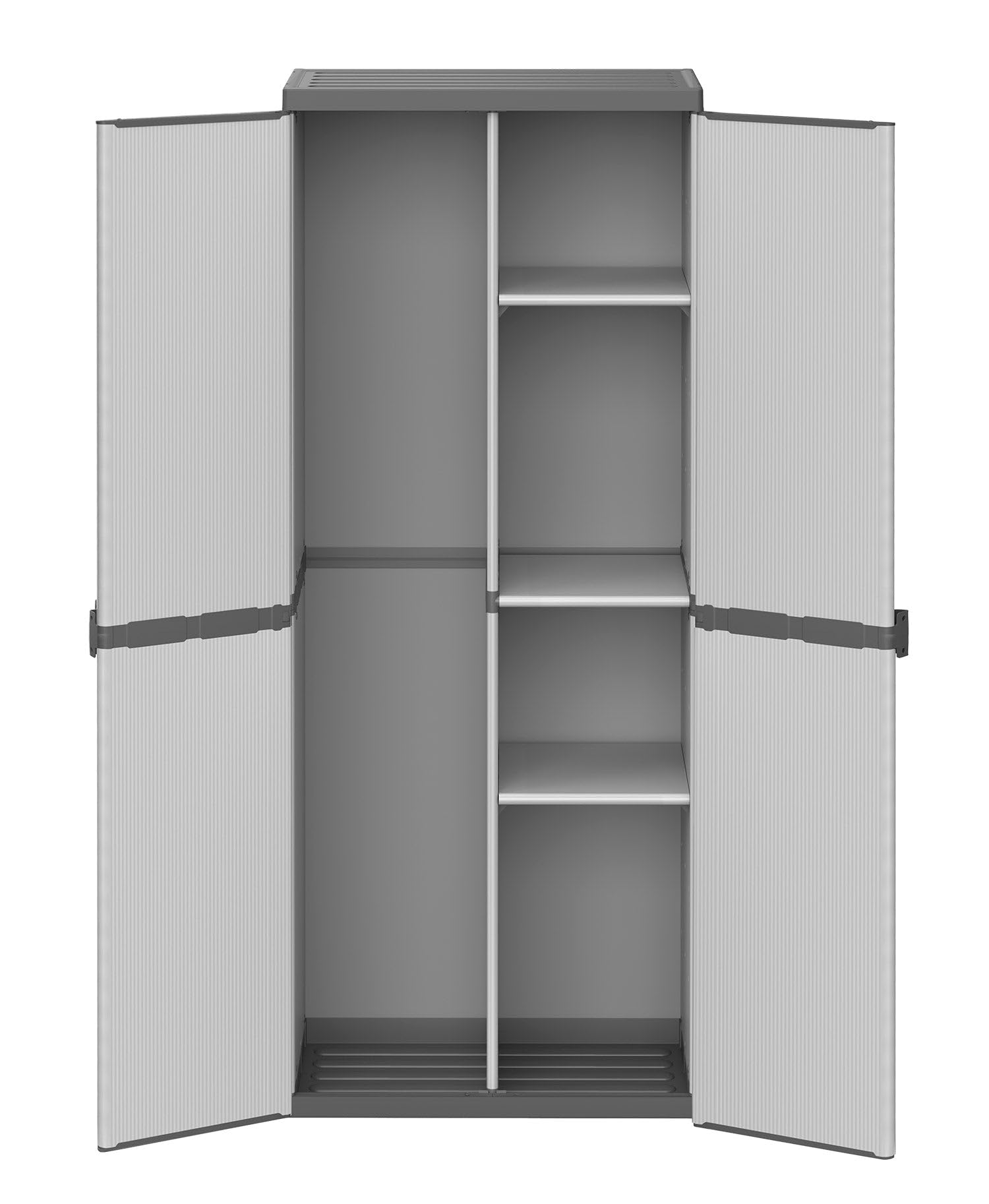Bonussi Armadio Portascope da Esterno 68x40x165 cm 2 Ante 4 Ripiani in Resina Grigio