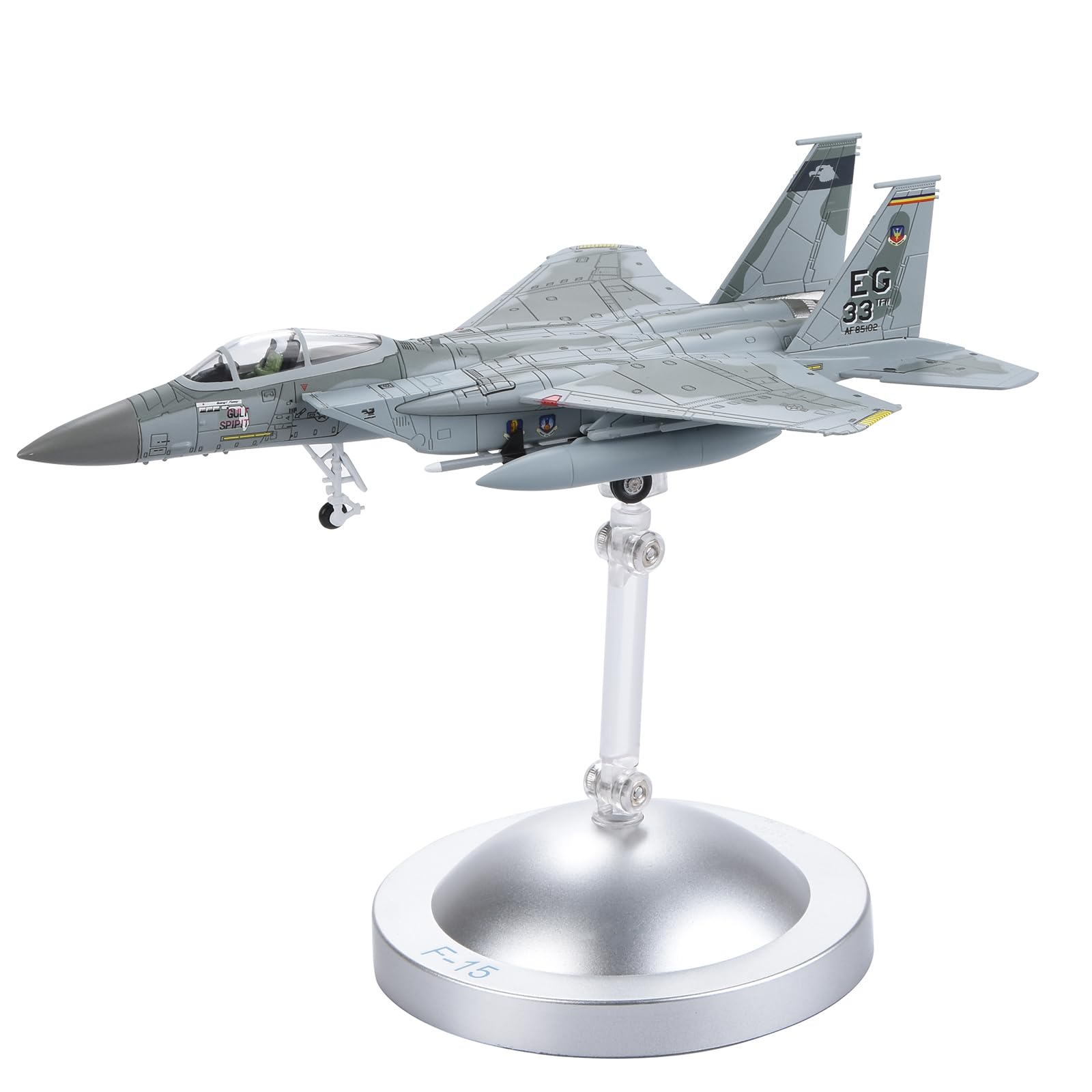 ARCADORA 1/100 F15 Jet F-15 Eagle Fighter Attack Alloy Aircraft Model, Plane Souvenir Static Display