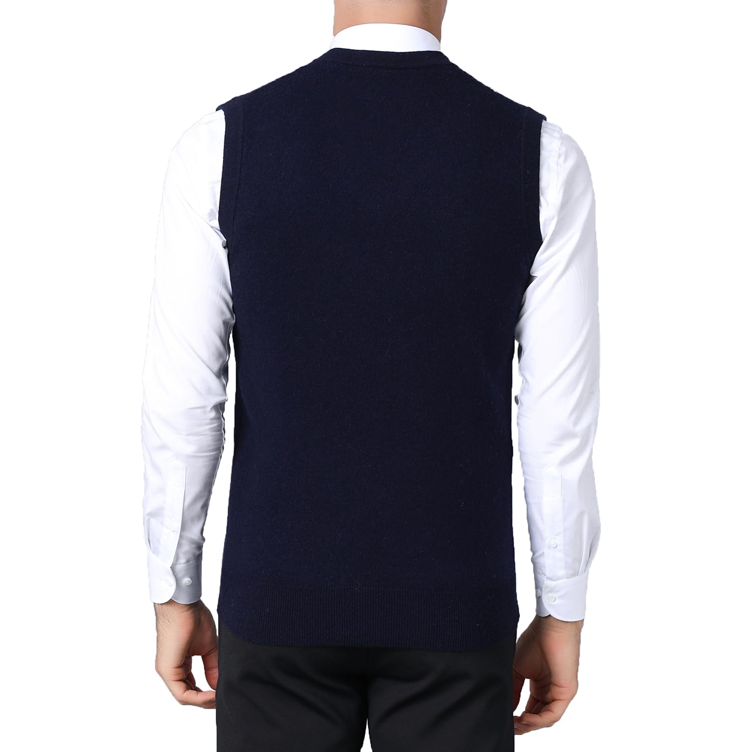 FULIER Gilet da Uomo Inverno V-Collo Senza Maniche Gilet Classico attività Commerciale Signore Maglieria Panciotto Maglione Cardigan Canotte