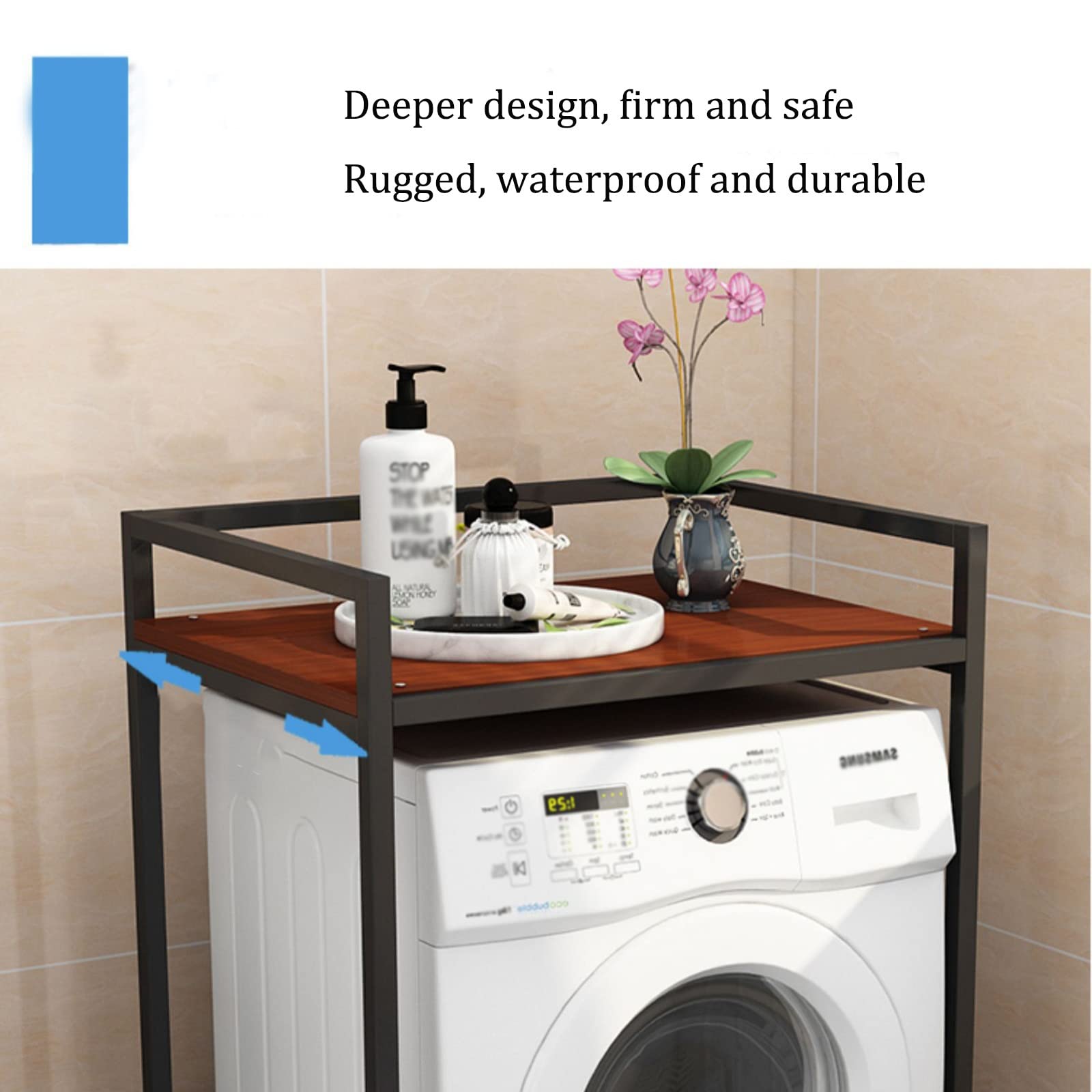 Organizador de baño de Metal Estante para Lavadora Estante para Lavadora de baño en la Sala de Estar Hecho de Acero al Carbono, Estante para Inodoro sobre el Inodoro (Blanco B)
