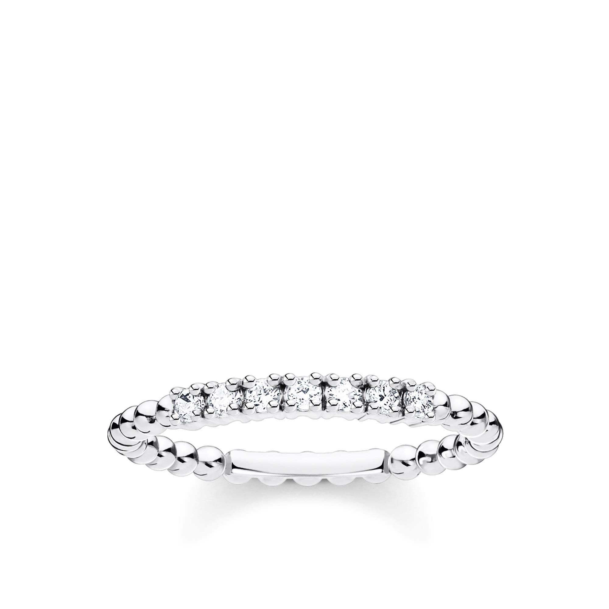 THOMAS SABO Ball Ring with White Stones 925 Sterling Silver TR2323-051-14-52, Sterling Silver, Cubic Zirconia
