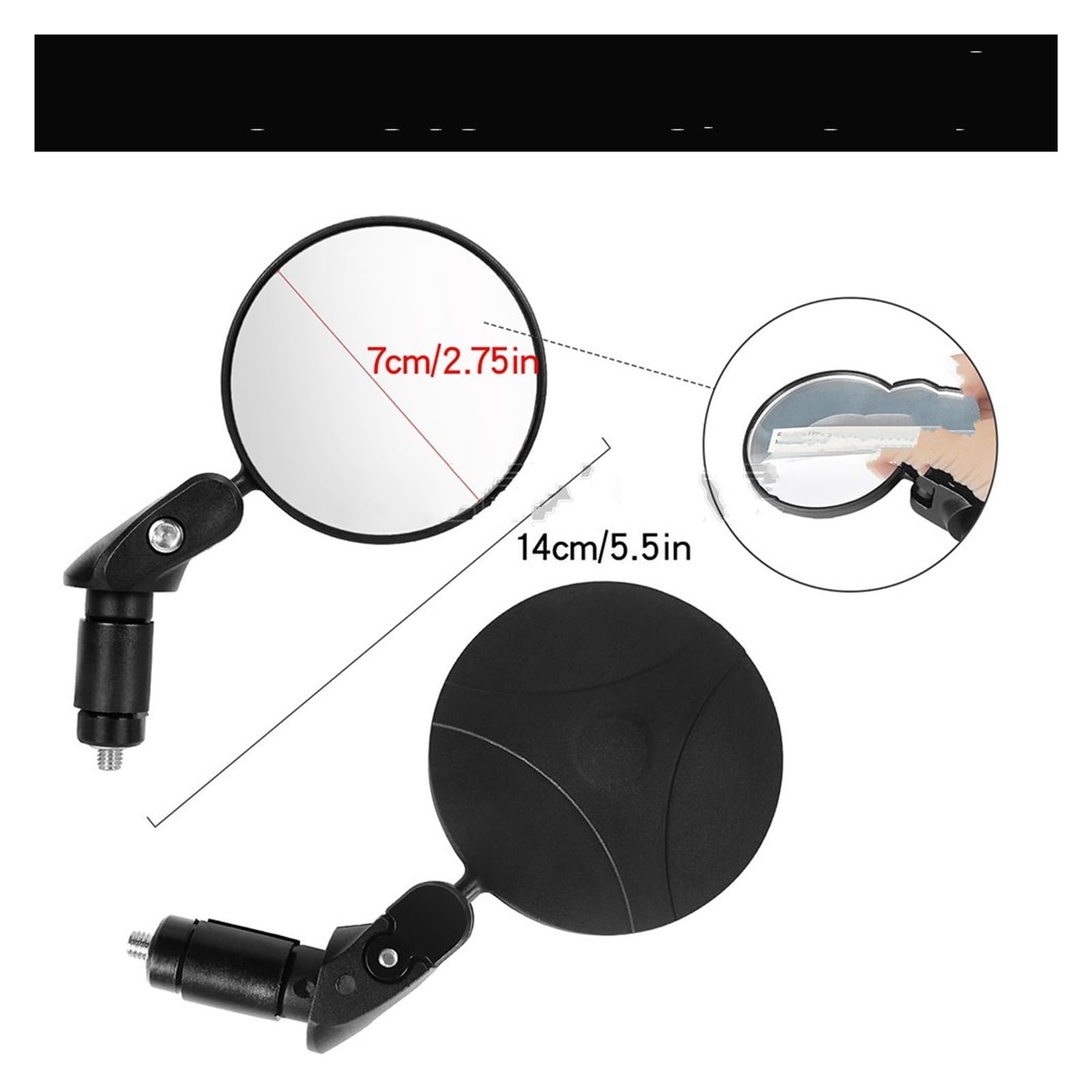 składane lusterka wsteczne Uniwersalne lusterka rowerowe, lusterka na kierownicę roweru elektrycznego, lusterka z wypukłą soczewką, lusterka rowerowe(2PCS Oval Mirror)