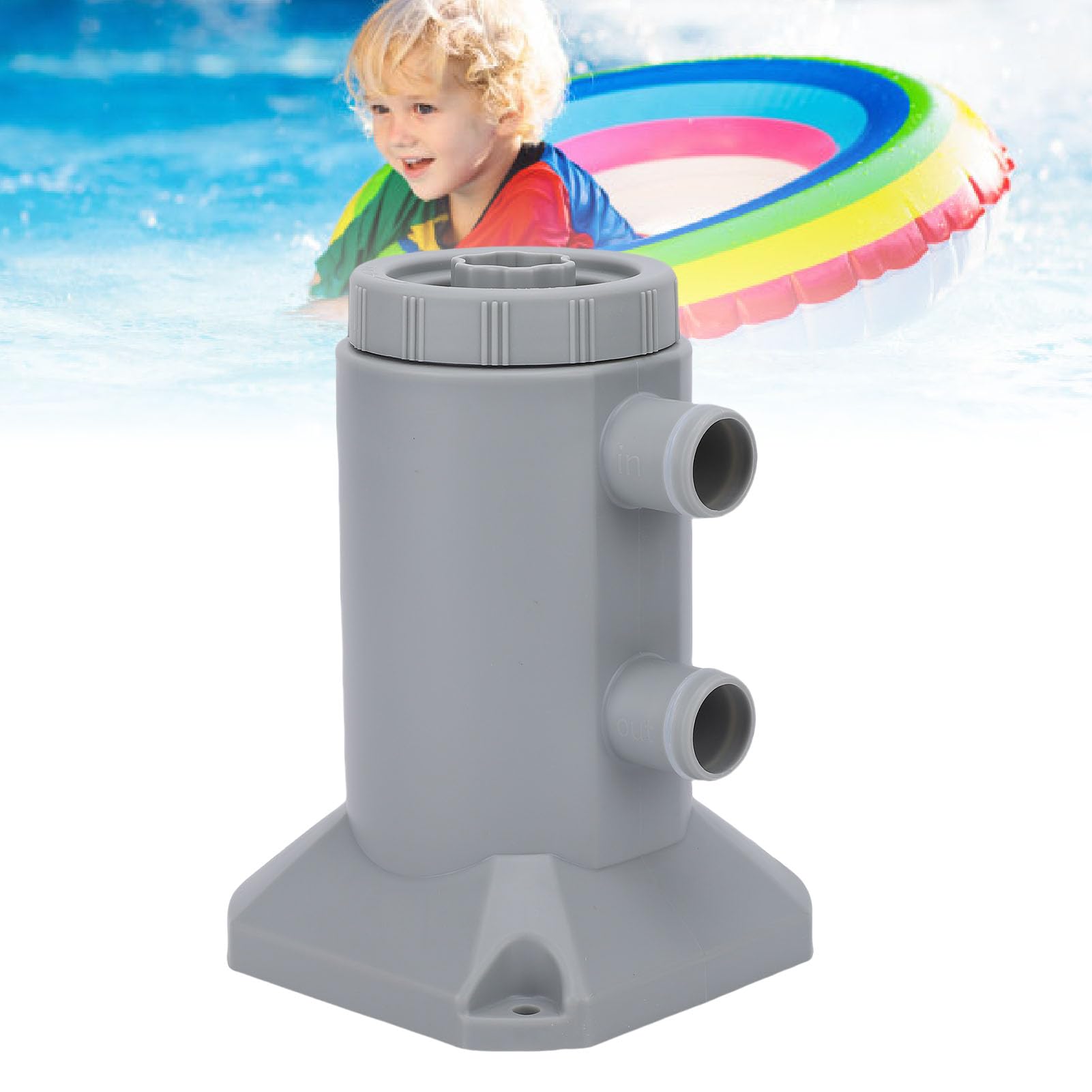 Pompa filtro per piscina 250 l/h Pompa filtro a cartuccia in materiale ABS ad alta portata, basso rumore, efficiente dal punto di vista energetico per piccole piscine e zattere