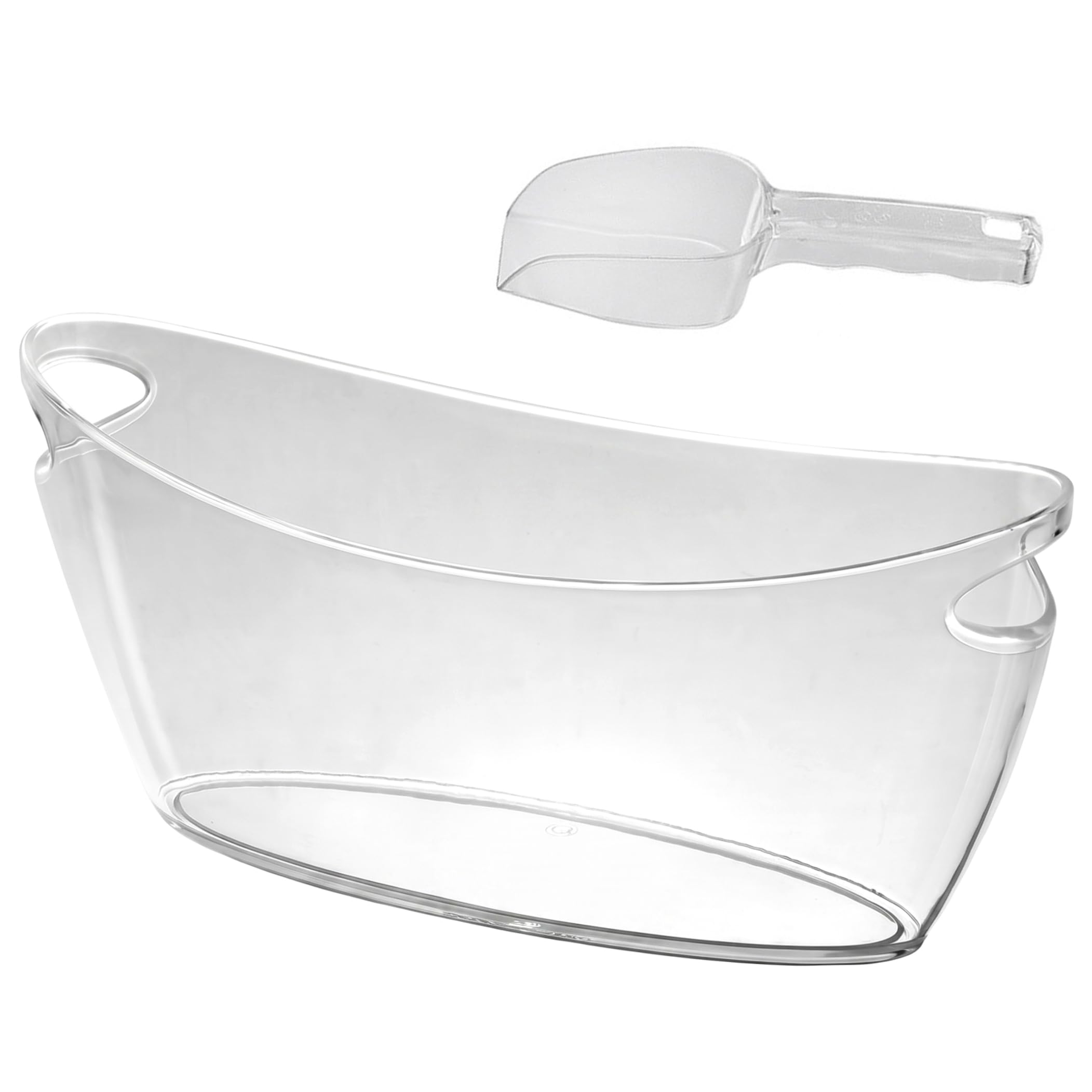 Bemonew Beverage Tub, 5.5L Transparent Drink Tub with Ice Shovel Boat-Shaped Ice Bucket for Parties, Beach, Camping