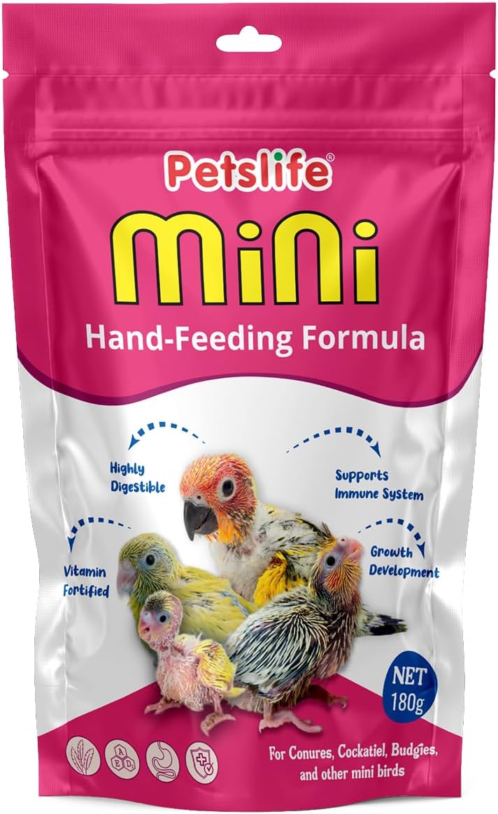 Petslife Mini Hand Feeding Formula for All Baby Birds, 180g | Baby Bird Feeding Formula