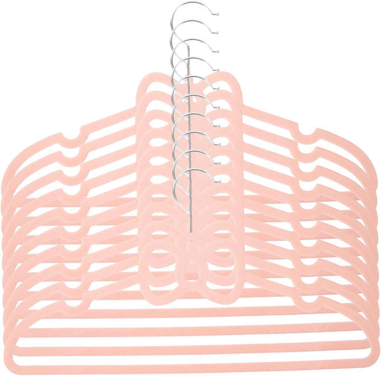 Ciieeo 10pcs Bow Design Clothes Hangers Non-Slip Flocking Hangers for Closet Organization Strong and Sturdy for Dresses Coats Pants and Shirts Light Luxury Storage Bowknot
