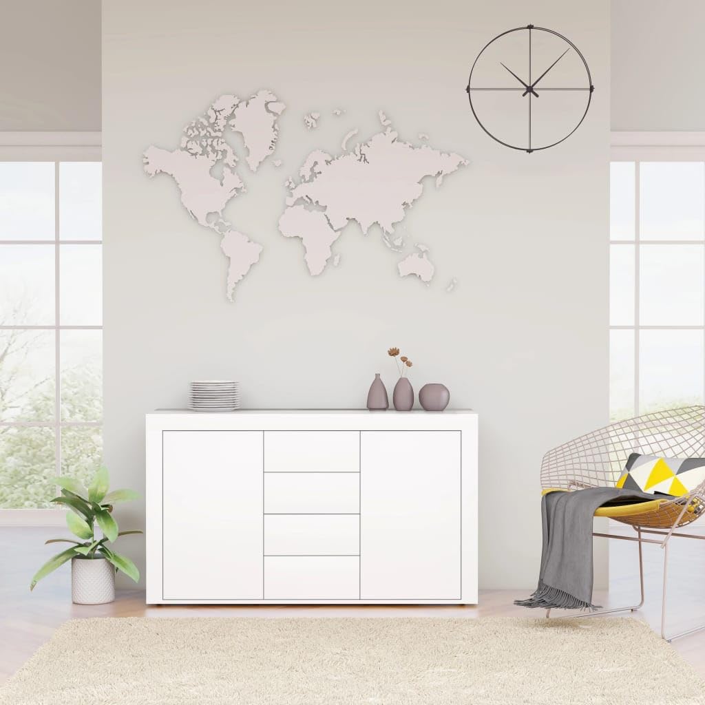 vidaXL Sideboard Home Indoor Bedroom Living Room Office Storage Buffet Book Side Drawer Cabinet Cupboard Furniture White Engineered Wood