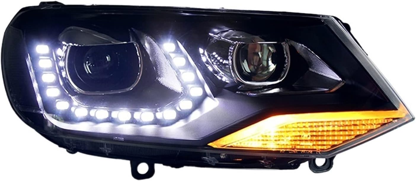 Car Styling Compatible With VW Touareg LED Headlight 2011-2015 Touareg LED DRL Hid Option Head Lamp Angel Eye Bi Xenon Beam Accessories(Type B,Headlight No Bulb)