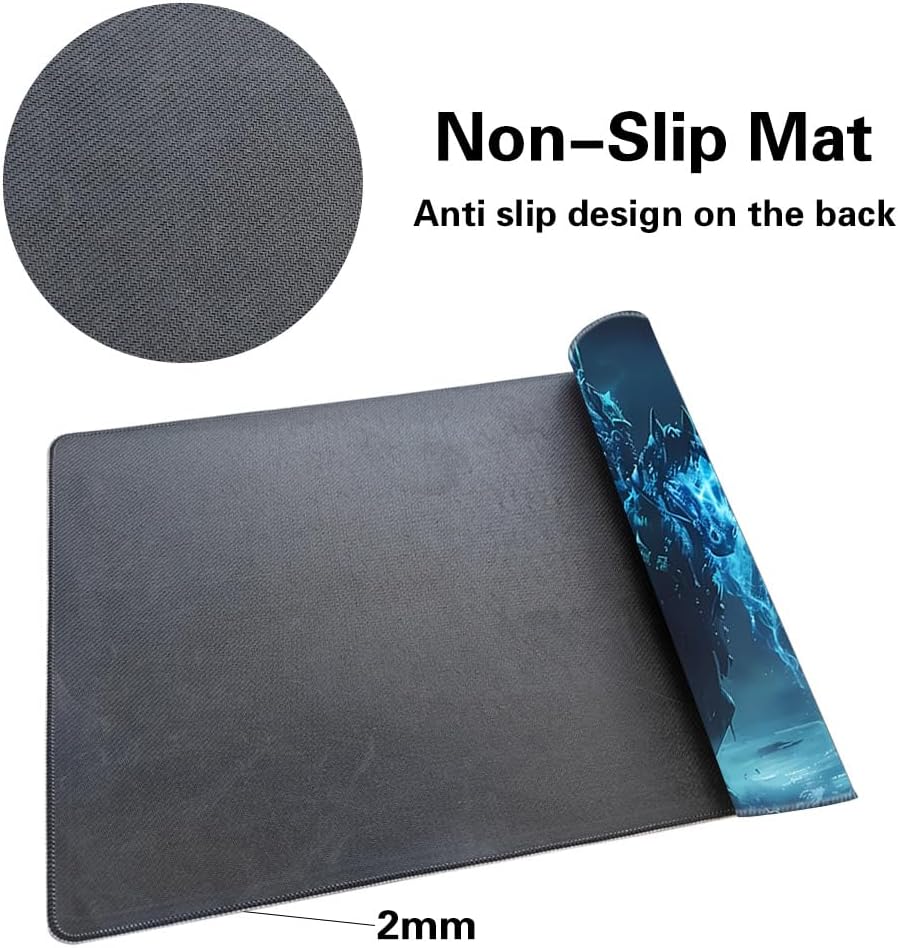Board Game 14x24in MTG Playmat Compatible for OCG CCG RPG TCG Playmats (Dark Knight)