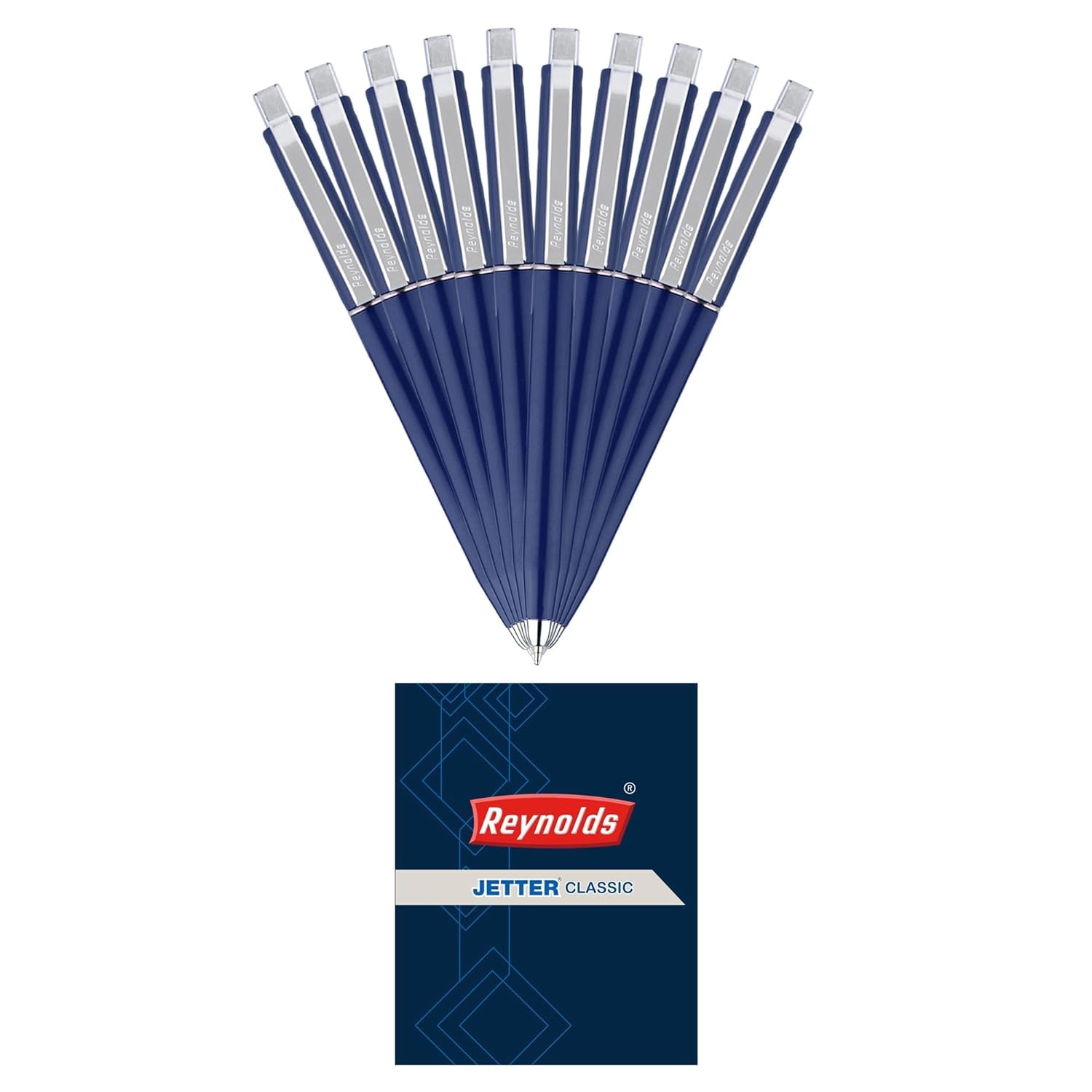 ReynoldsJETTER CLASSIC 10 CT POUCH| Smooth Ball Pens, Pen | Long-lasting ball pens | Professional Ball pens with superior writing experience| Ball Pens for swift writing | 0.7mm Tip Size