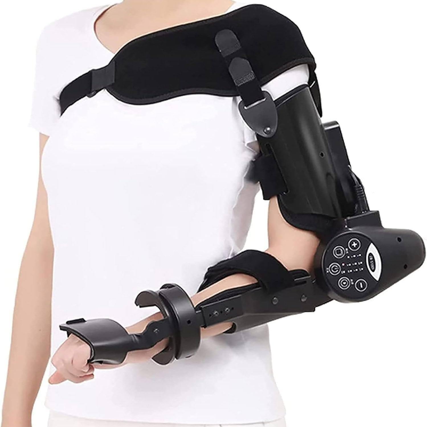 Esercitatore per braccio con cerniera per gomito, dispositivo elettrico per riabilitazione del gomito, protezione del gomito per pazienti con emiplegia da ictus (Left )