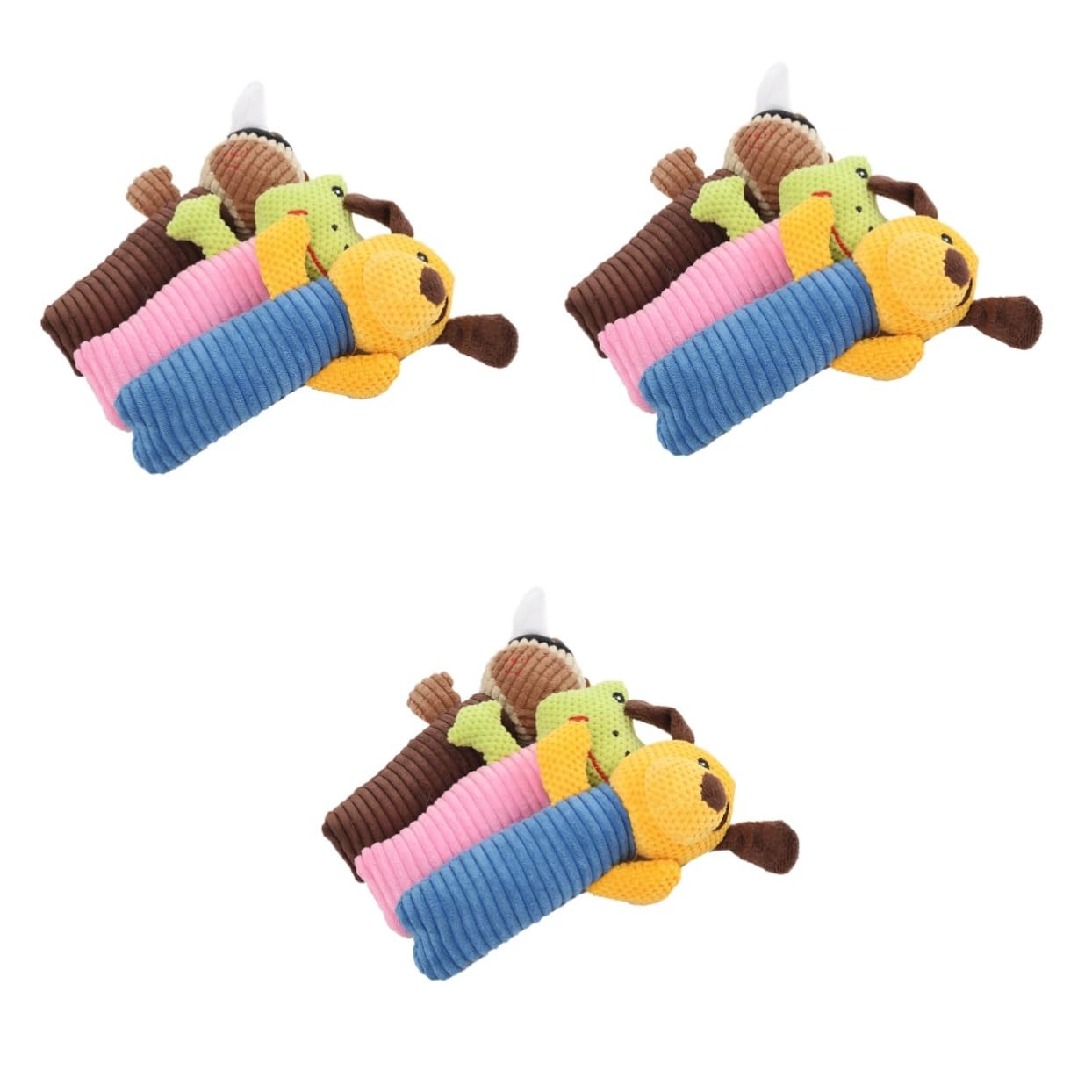 INOOMP 9piezas Juguetes De Peluche Chirriantes para Perros Pequeños Pack De Adorables Figuras Perro Ternero y Rana Material y Seguro para Masticar para Cachorros